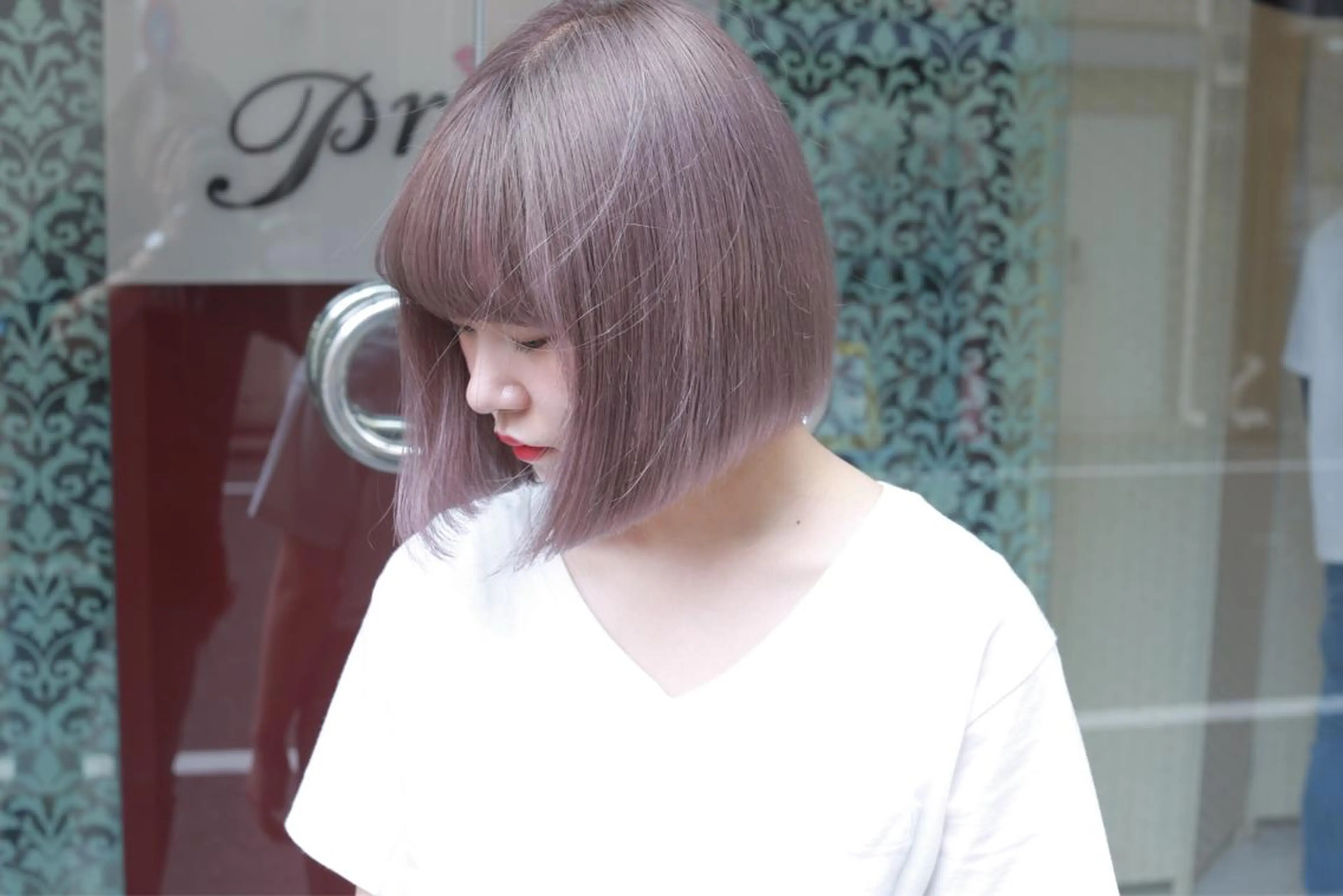 ミディアム カラー ブリーチ トップスタイリスト 小澤純一のヘアスタイル