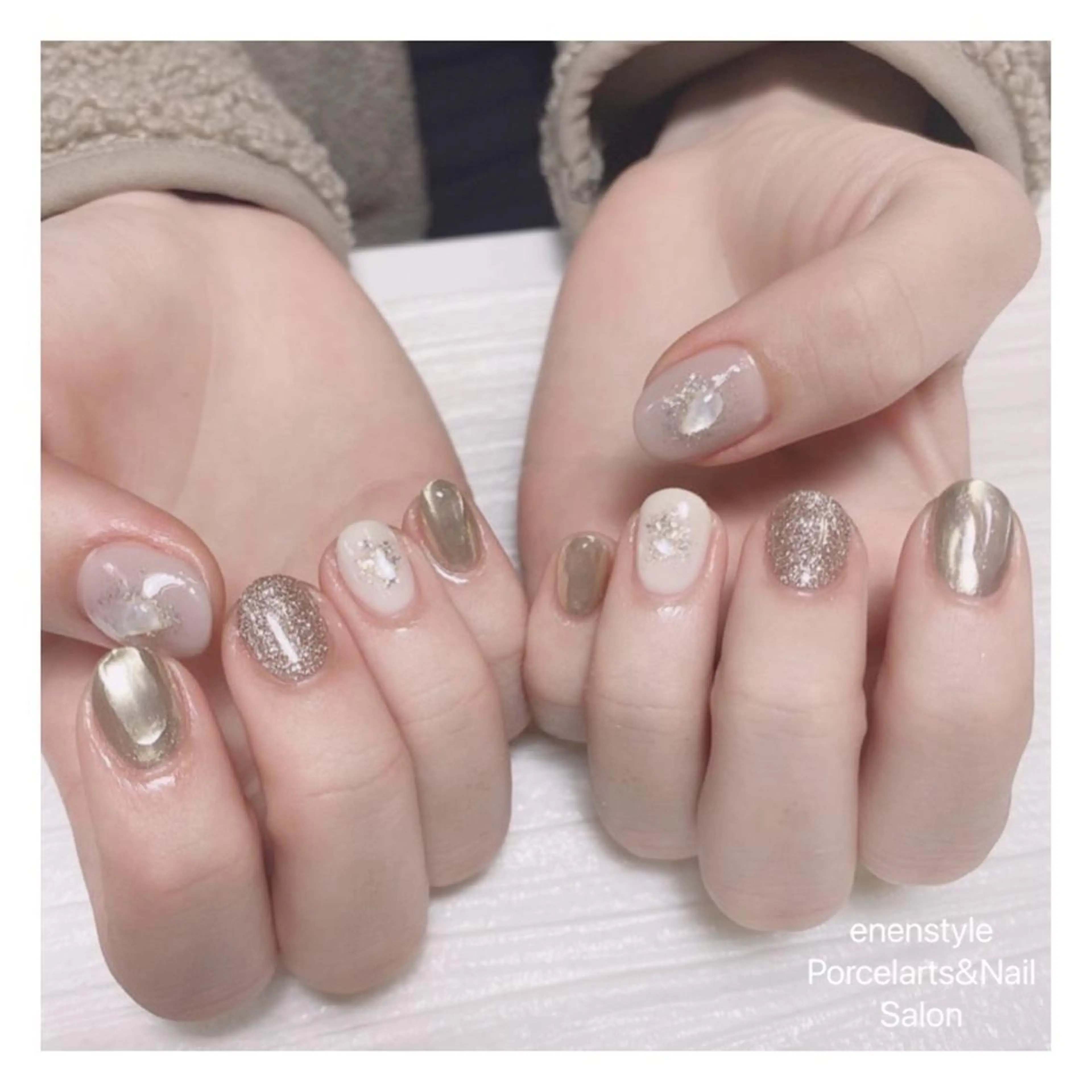 ショート ネイル ハンドネイル 👑enen style👑のネイルデザイン