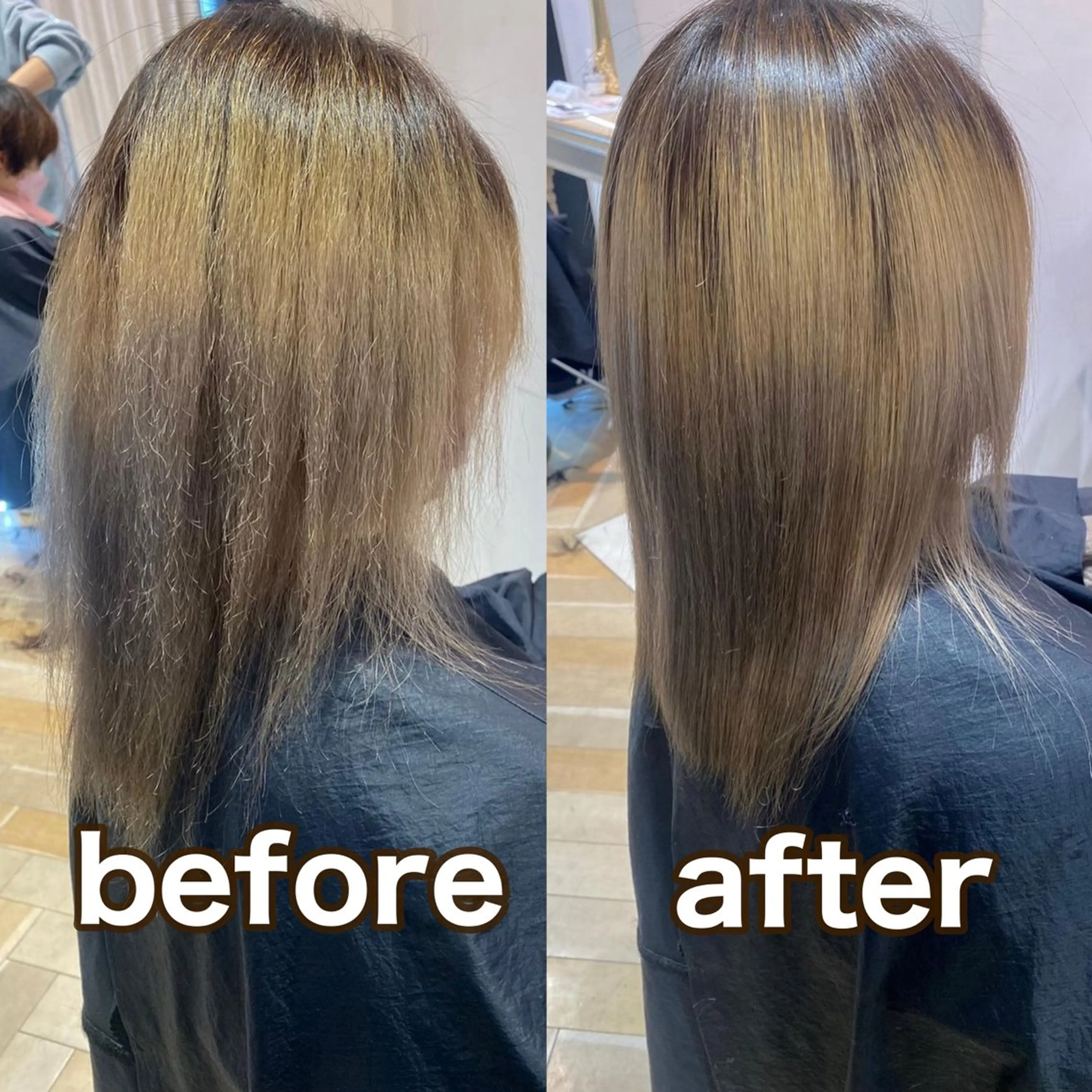 セミロング カラー カット ヘアカラー 縮毛矯正 トリートメント 透明感カラー/ 艶髪/髪質改善/ハクのヘアスタイル