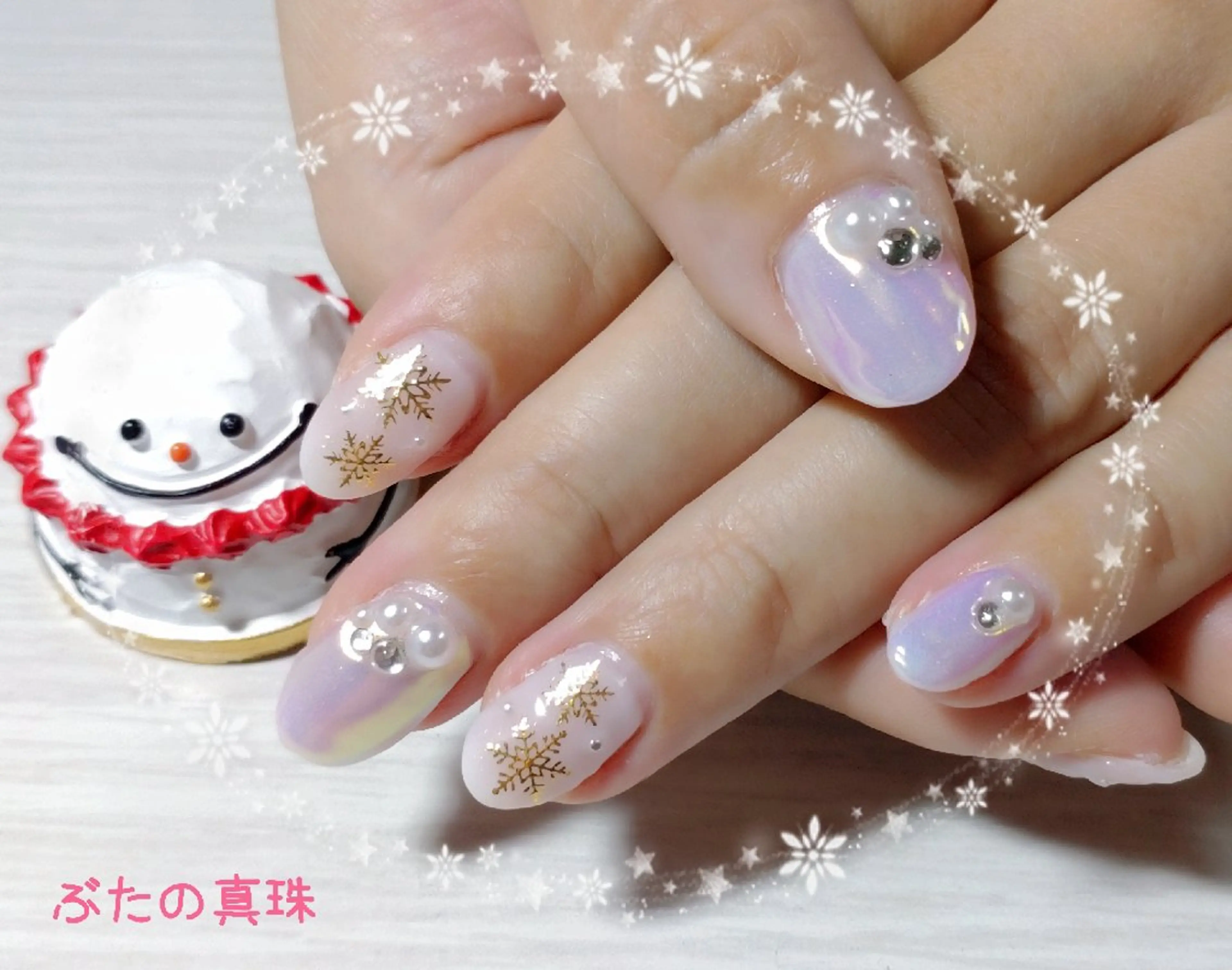 ネイル オーロラネイル ハンドネイル 林 珠里のネイルデザイン