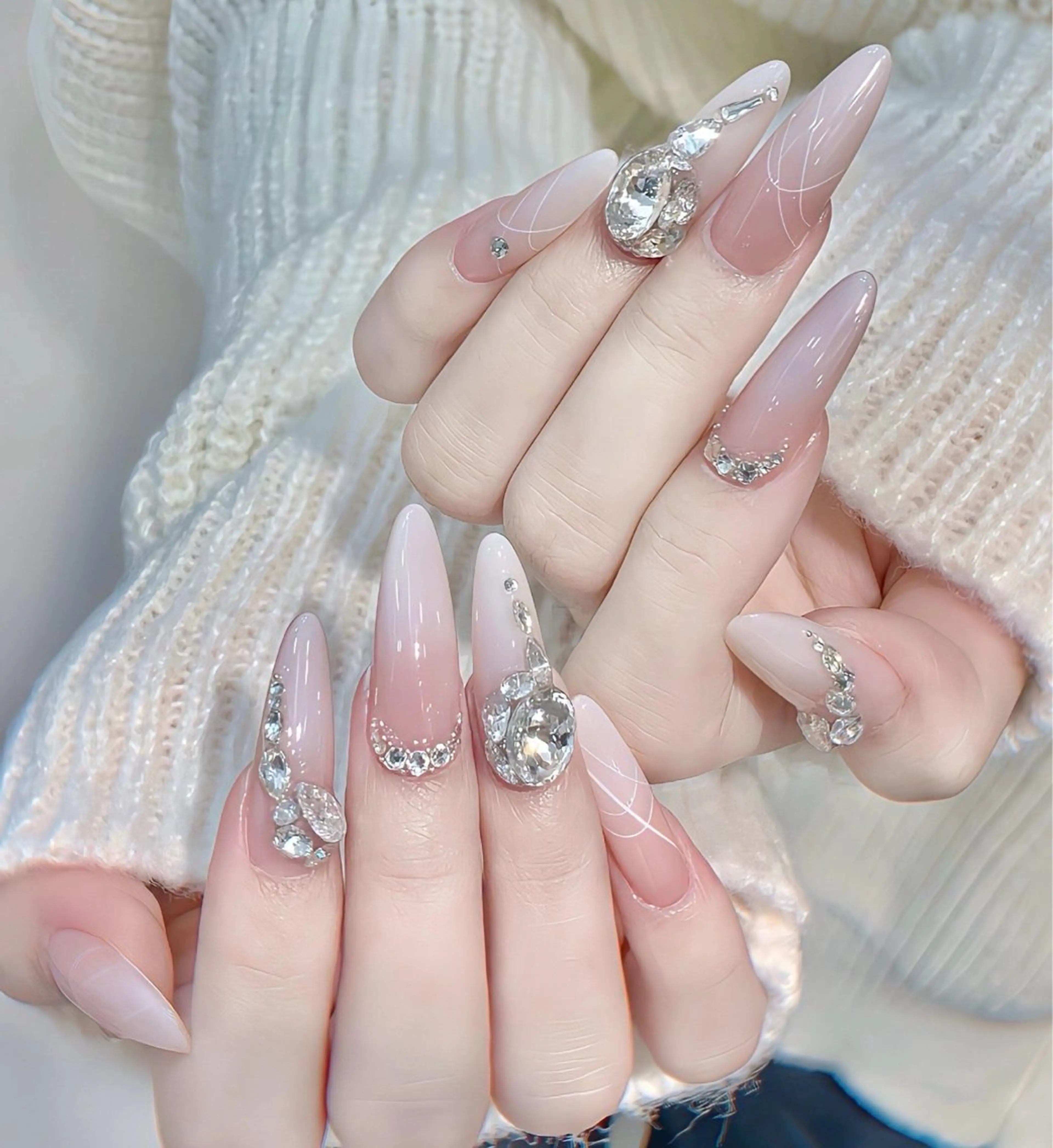 ネイル アートネイル ロングネイル 持ち込み スカルプネイル ハンドネイル リセス 高田馬場のネイルデザイン