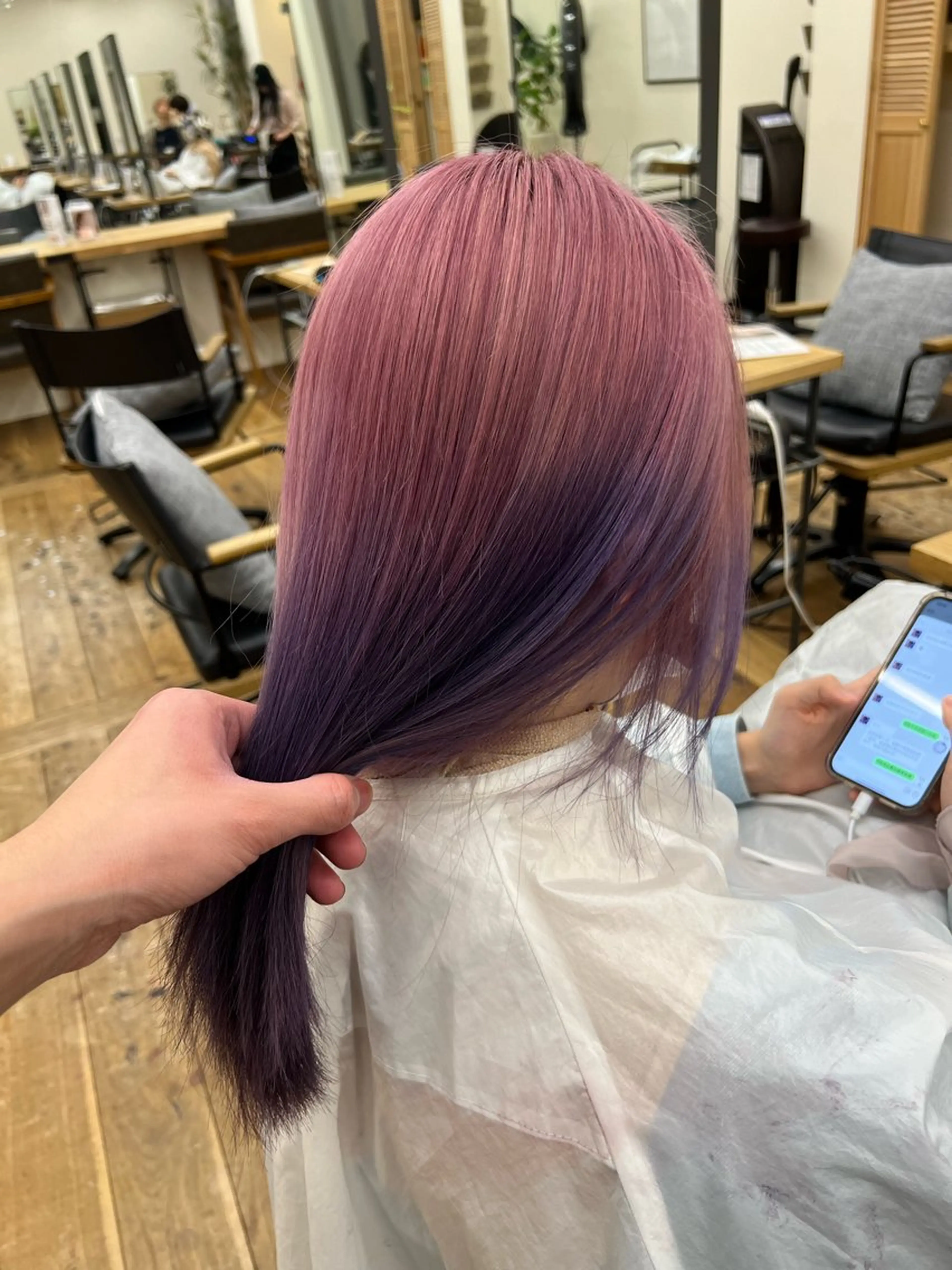 セミロング カラー ブリーチ ハイトーンカラー 抜きっぱなしブロンド /ハイトーン/カナタのヘアスタイル