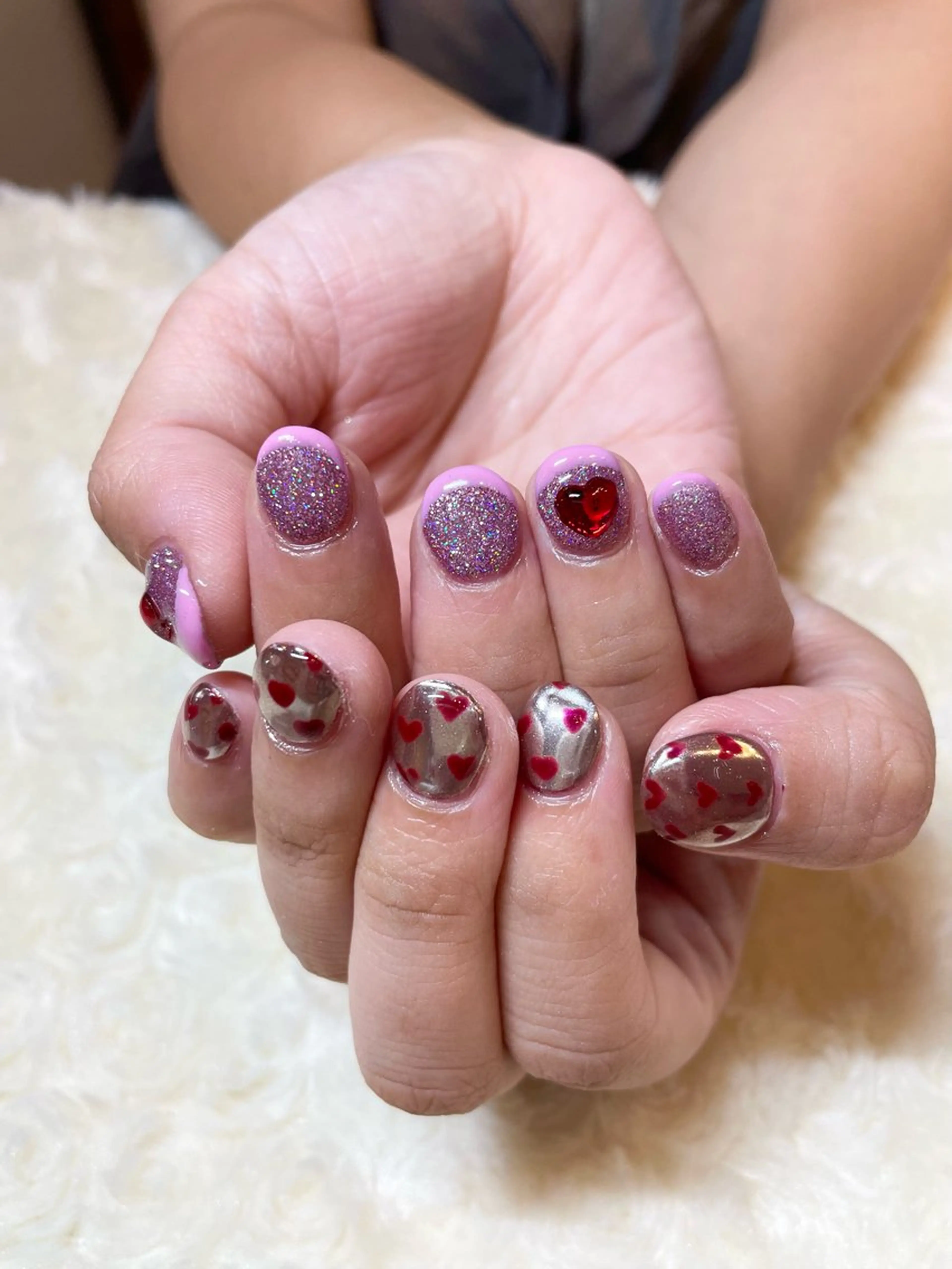 ネイル フレンチネイル ミラーネイル aime Sakiのネイルデザイン