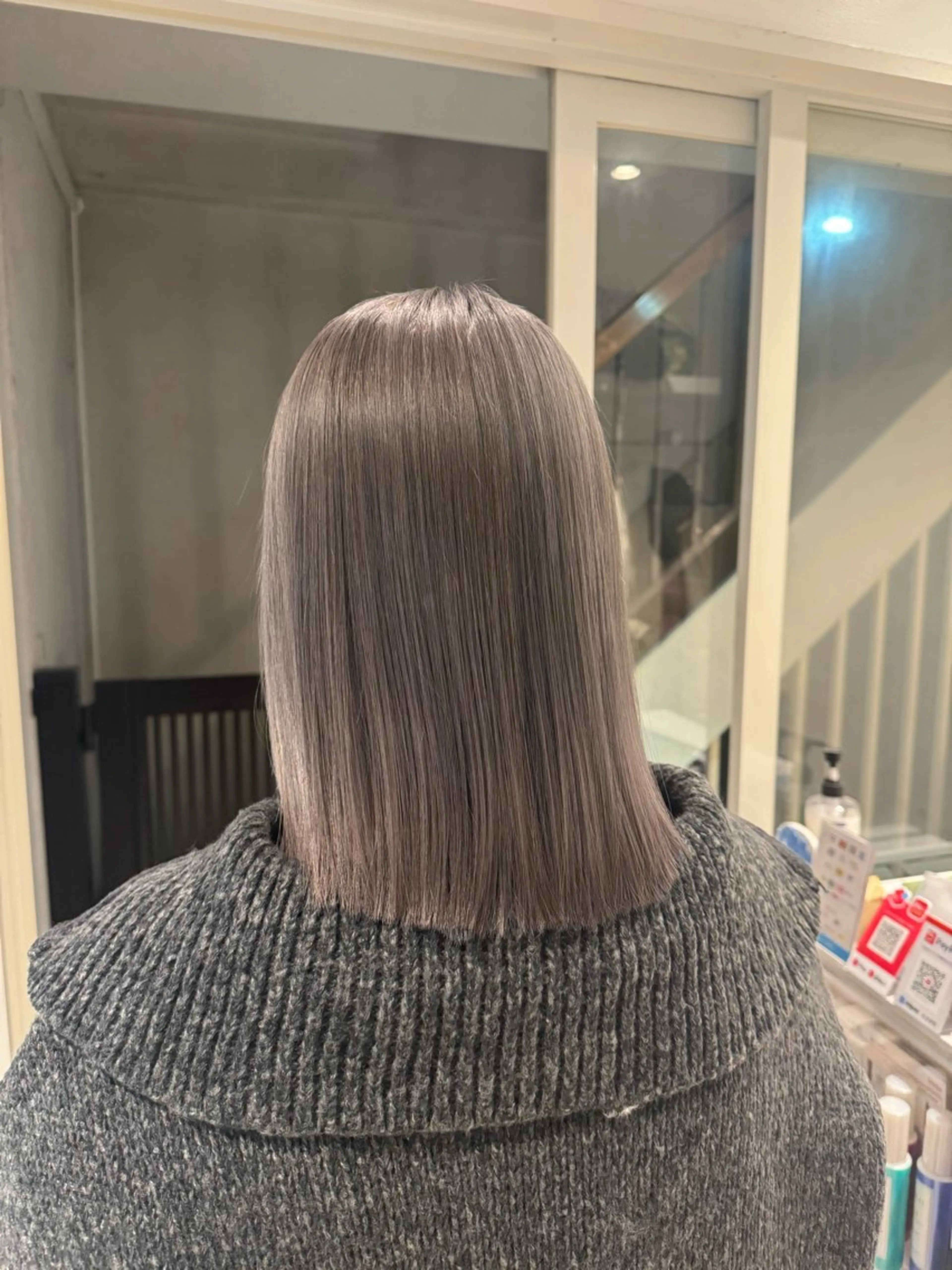 セミロング カラー グレージュ ヘアカラー トリートメント 🌈評価No.1🌈 艶髪カラー❌エクステのヘアスタイル