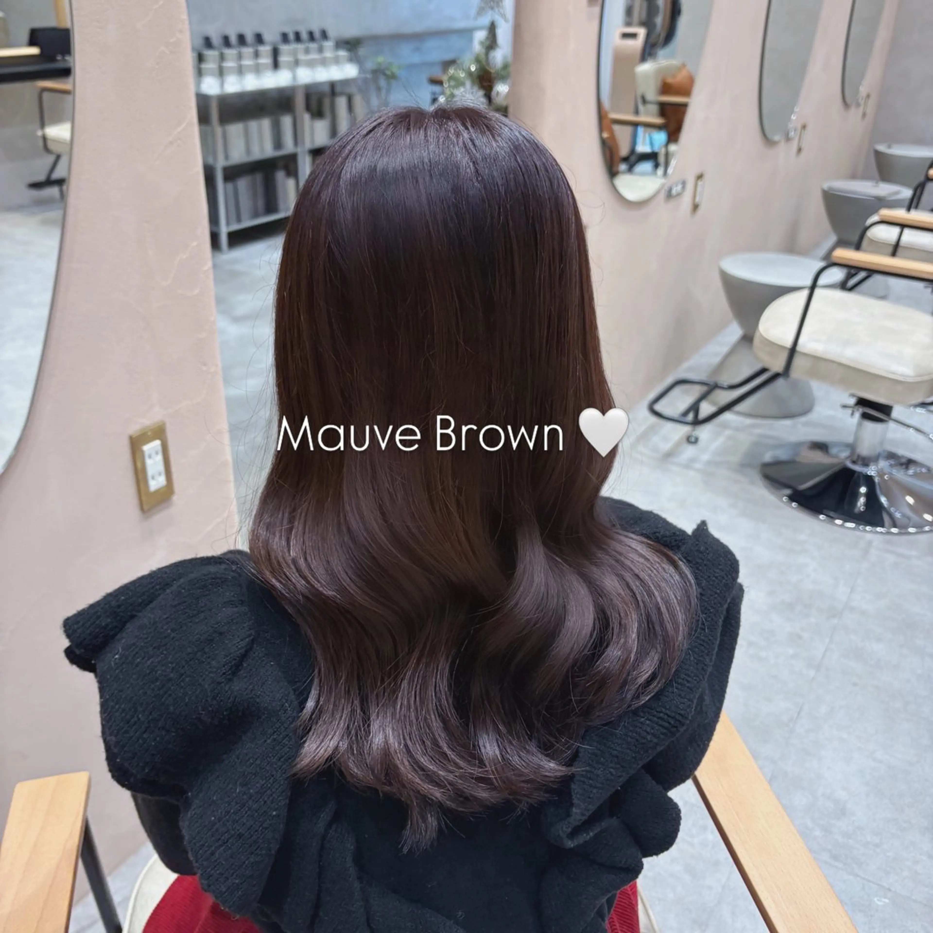 セミロング カラー ヘアアレンジ 🐰あみ【艶カラー/ 縮毛矯正】🫧のヘアスタイル