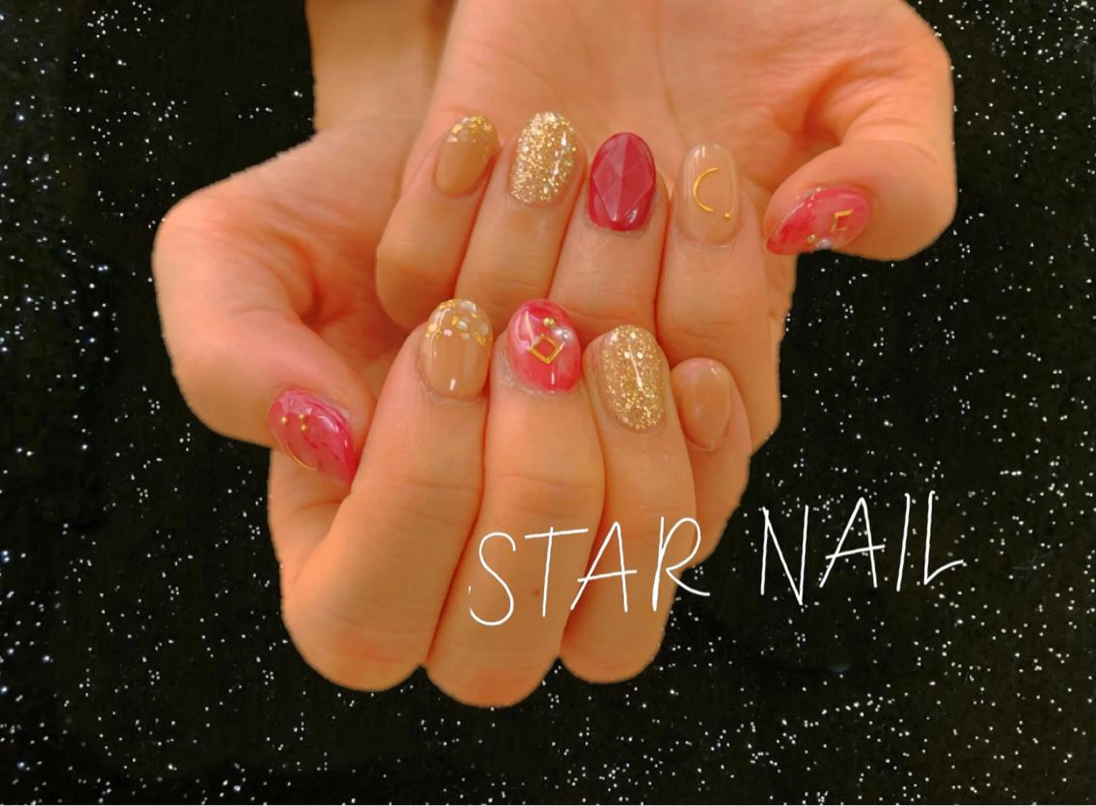 ネイル べっ甲ネイル ボルドー 持ち込み ワンカラーネイル STAR NAILのネイルデザイン