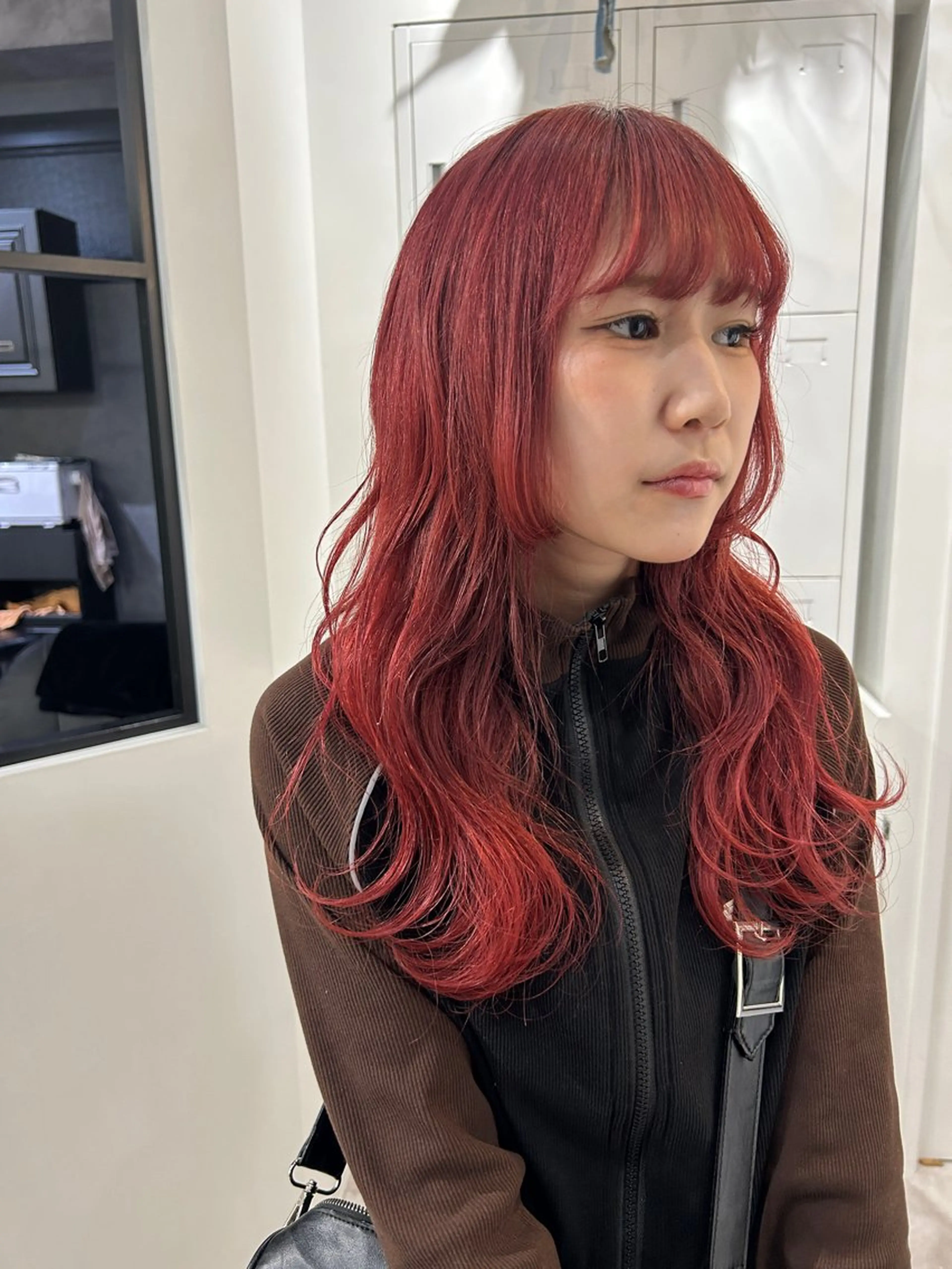 カラー レッドカラー 河野いずみ レイヤー/ボブ 🤍のヘアスタイル