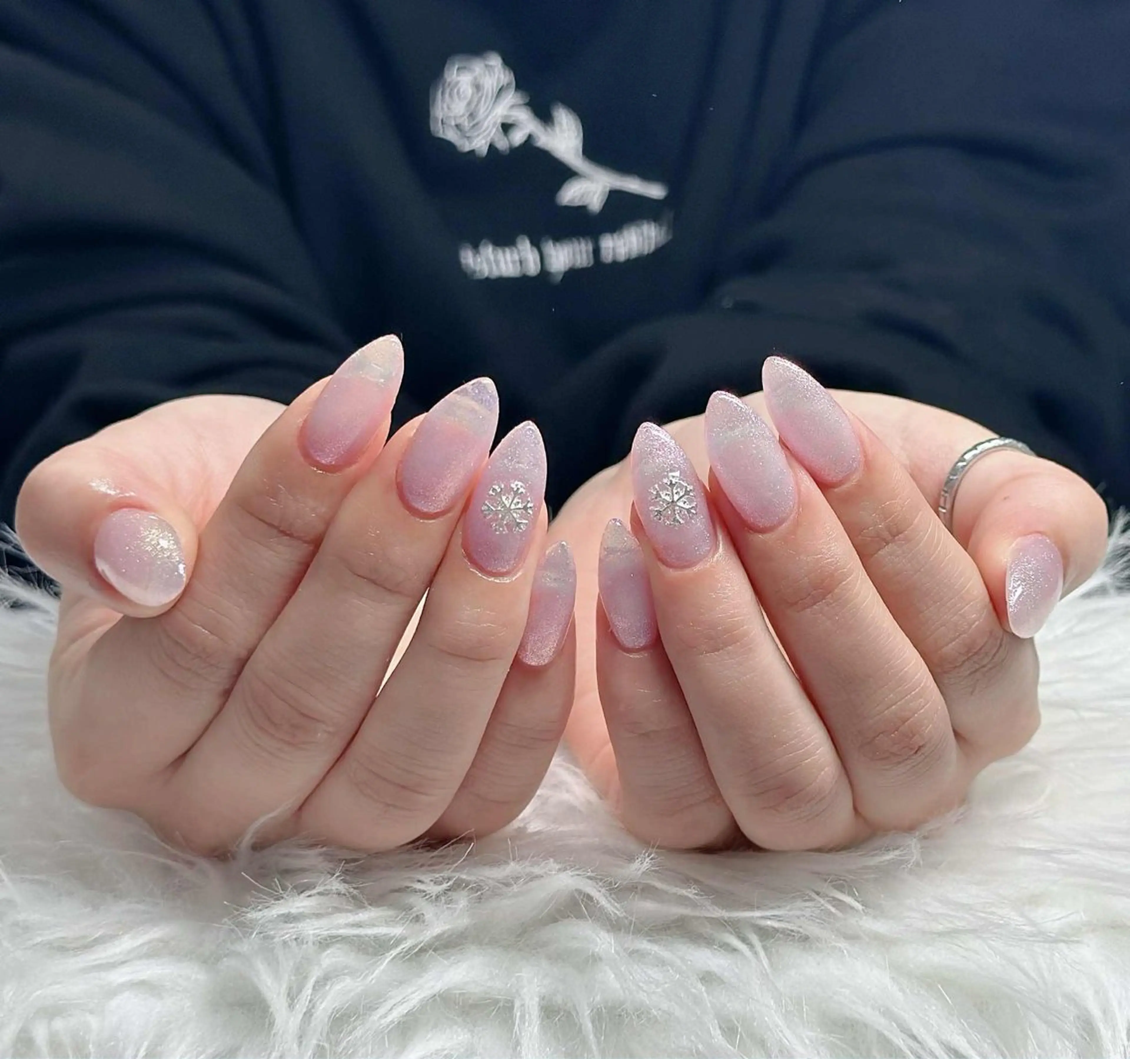 ネイル フレンチネイル ジェルネイル ガラスフレンチ ハロウィン ハート ハンドネイル H.baby Nail Salonのネイルデザイン