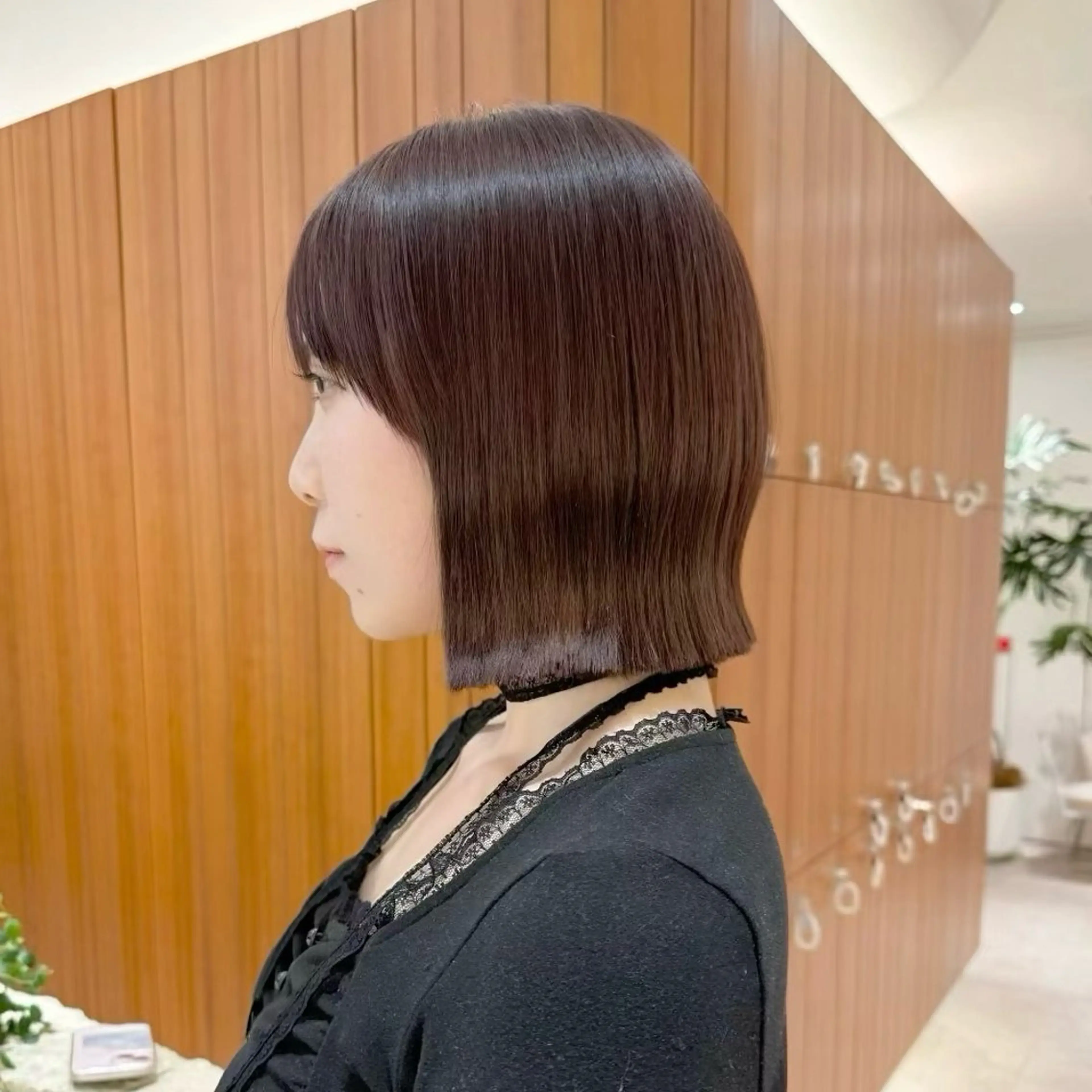 ミディアム カラー 切りっぱなしボブ ショートボブ ボブレイヤー 透明感カラー ボブ カット ヘアカラー トリートメント 田中航平/渋谷ボブ/ レイヤーボブのヘアスタイル