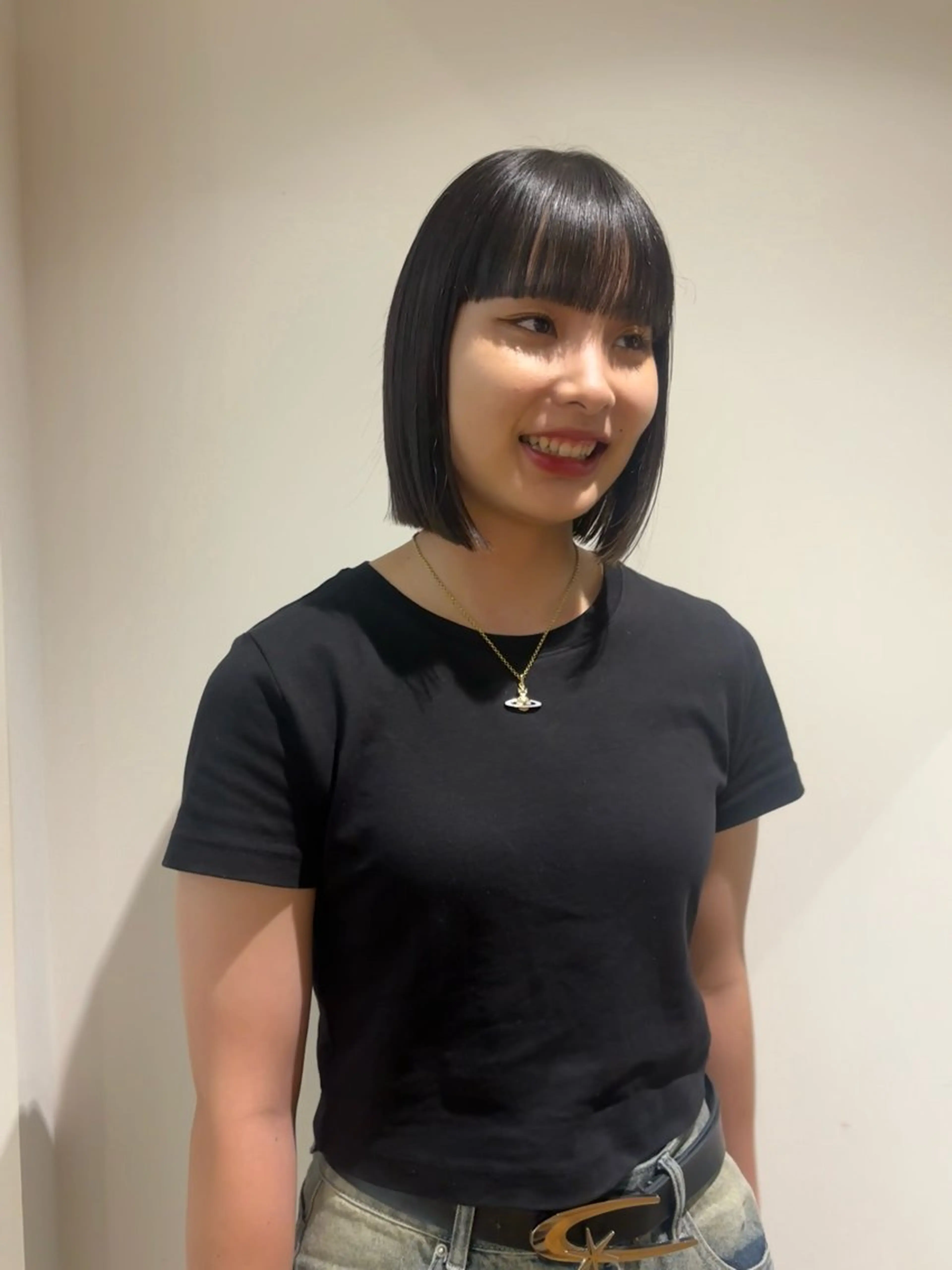 ミディアム ヘアカラー 津田 里菜のヘアスタイル