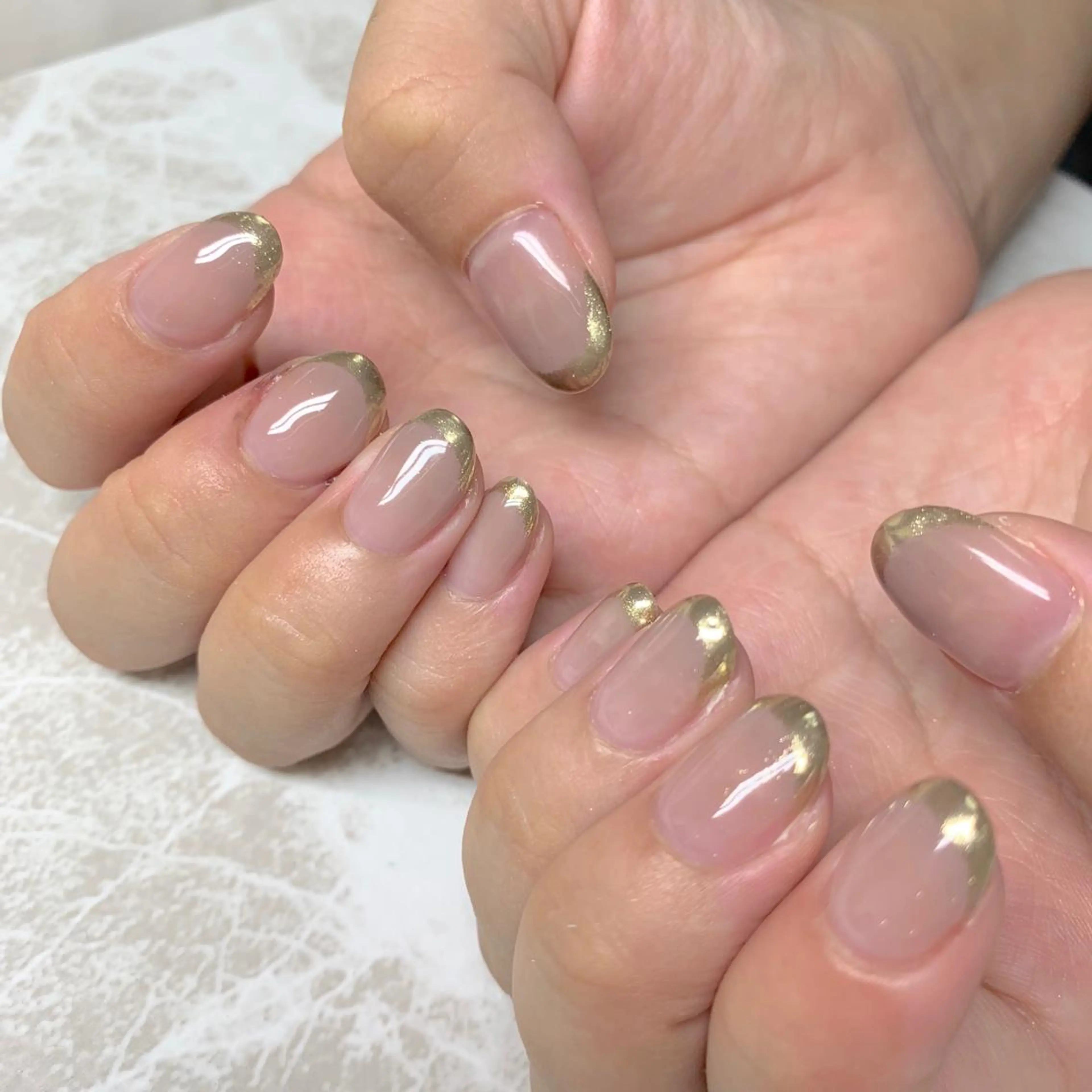 ネイル フレンチネイル ミラーネイル ハンドネイル ハンドケア LULU LIMAのネイルデザイン