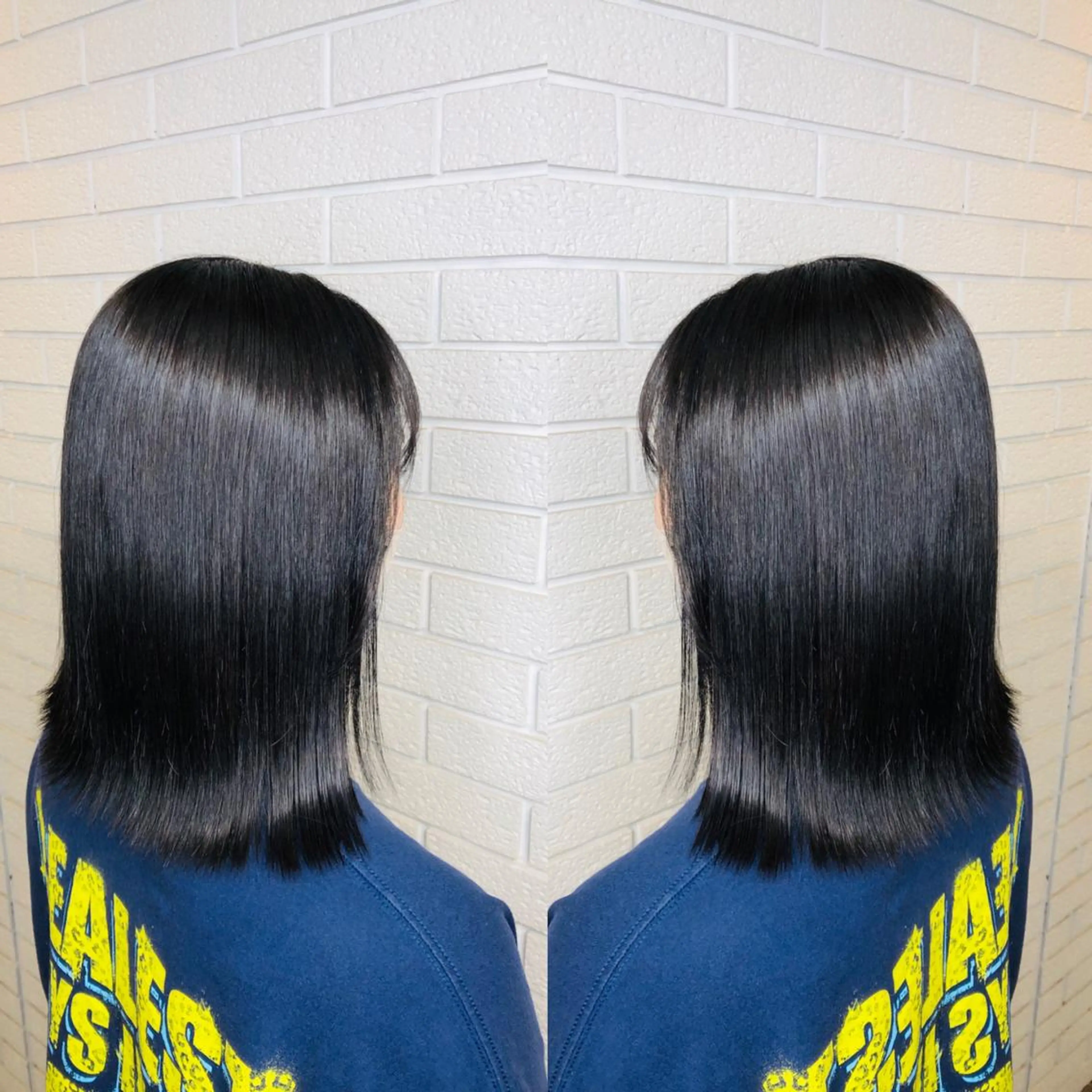 ミディアム カット ヘアカラー トリートメント 艶カラー🩵💛 NANAのヘアスタイル