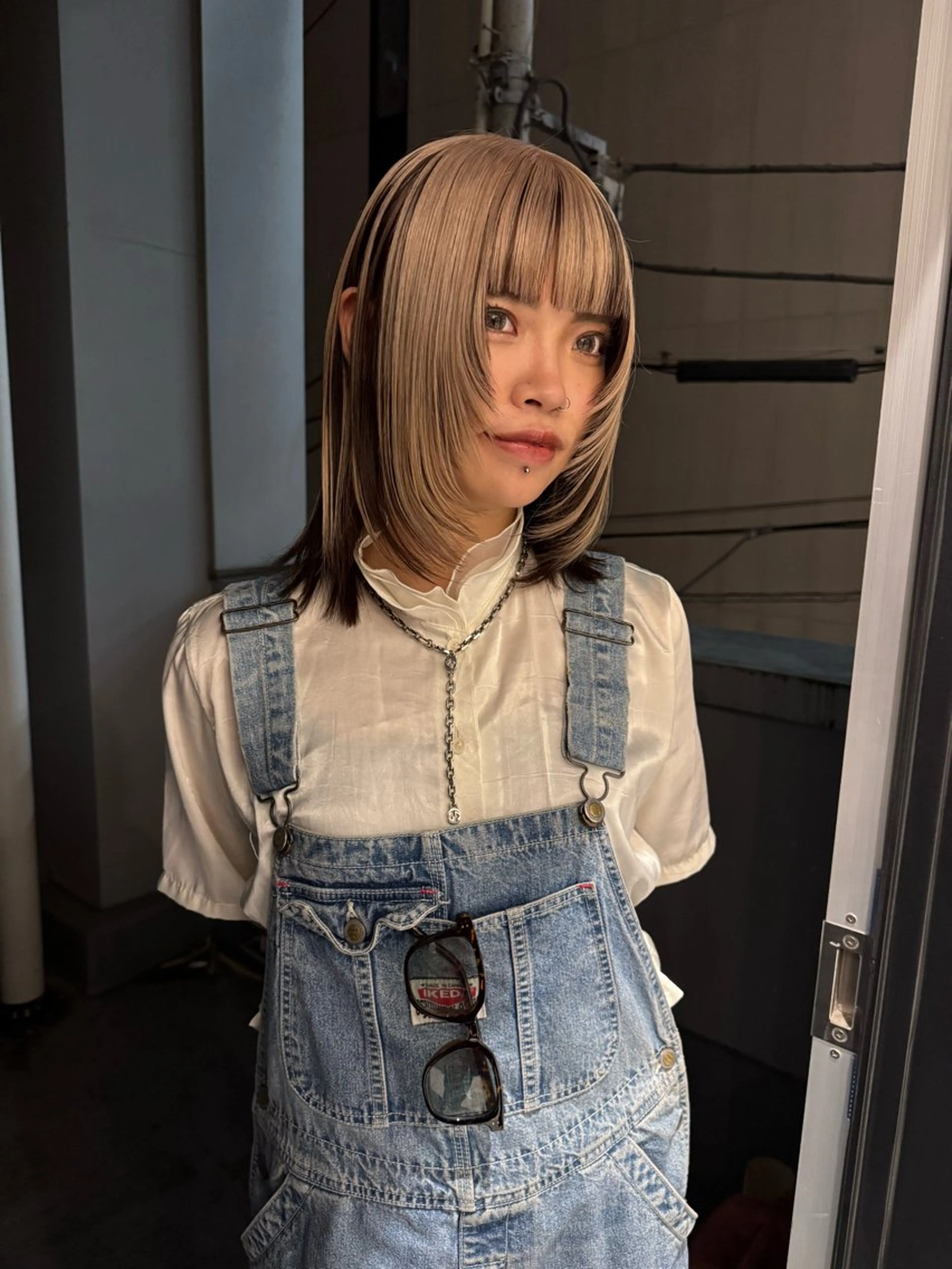 ミディアム カラー カット ヘアカラー トリートメント ブリーチ🪡 ボブ🧶レイヤーのヘアスタイル