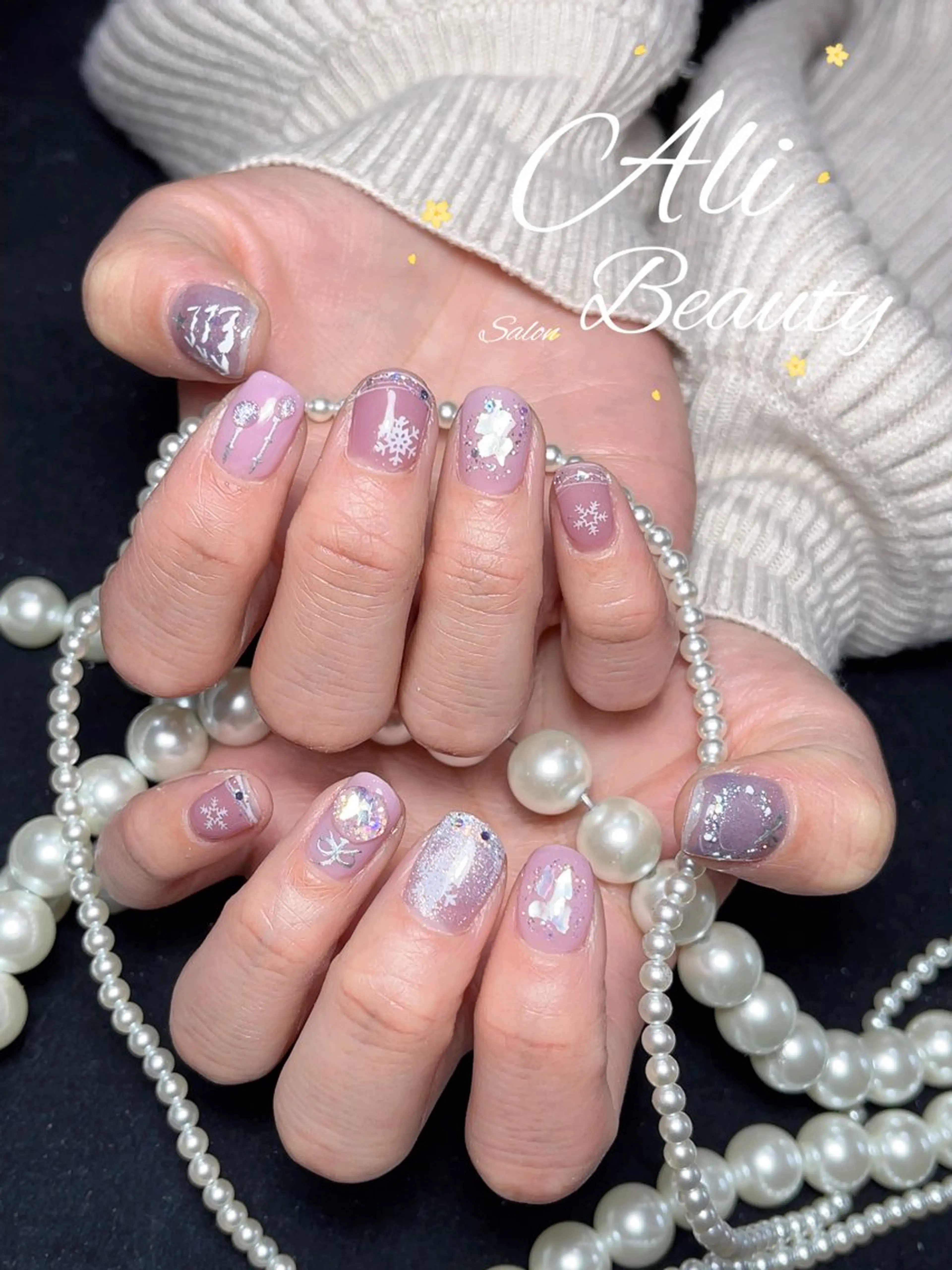 ネイル 冬ネイル クリスマス ハンドネイル Ali 新小岩 ネイル専門のネイルデザイン