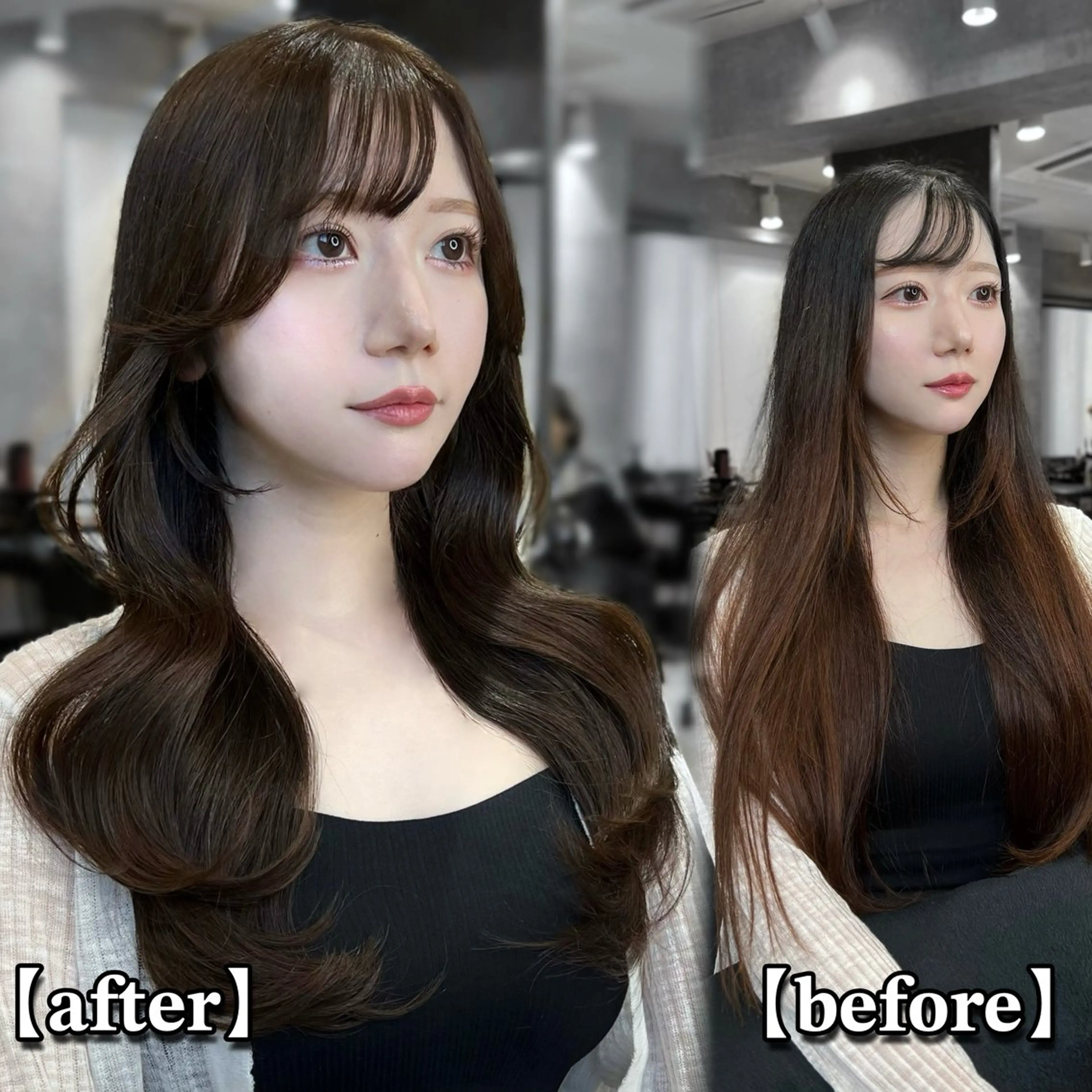 ロング カラー パーマ ヘアアレンジ ブラウンカラー オリーブブラウン 韓国風ヘア レイヤーカット トリートメント 🏅韓国ヘア/新宿/ レイヤー/KSukeのヘアスタイル