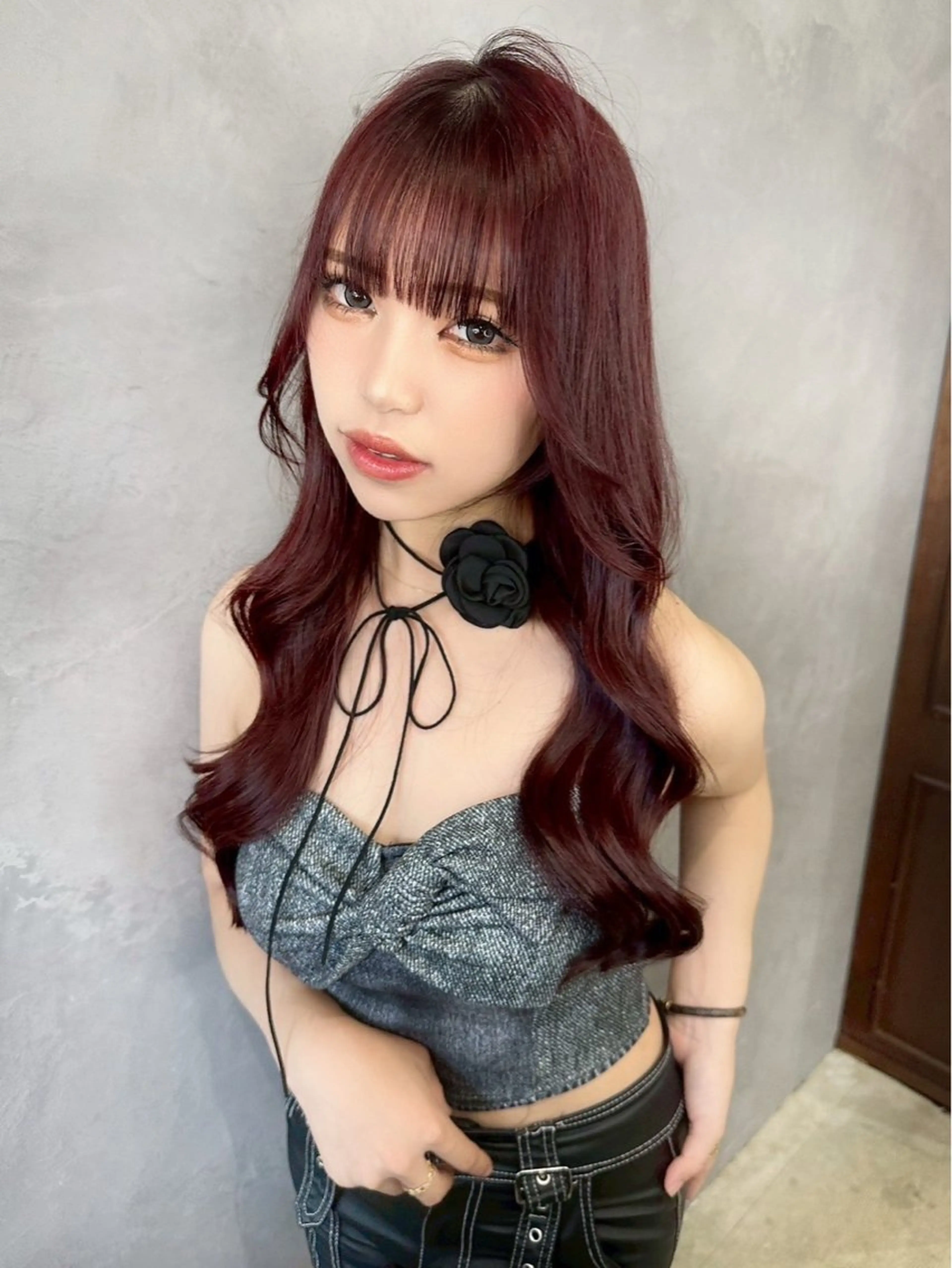 ロング ヘアカラー トリートメント 韓国ヘア/透明感 カラー/金子 愛優のヘアスタイル