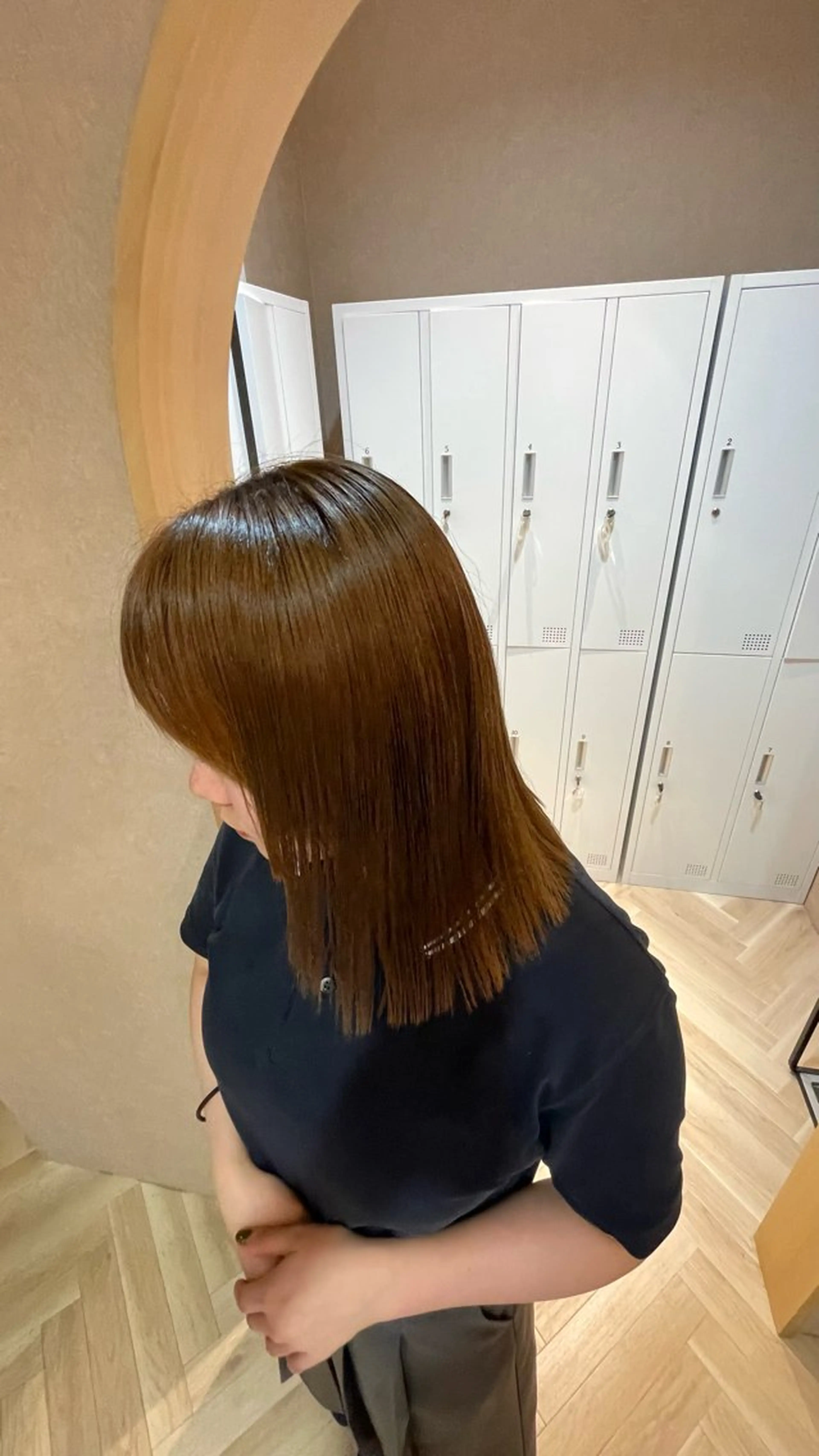 セミロング ヘアカラー トリートメント 🎈ブリーチなし暖色 カラー/レッド/ゆいのヘアスタイル