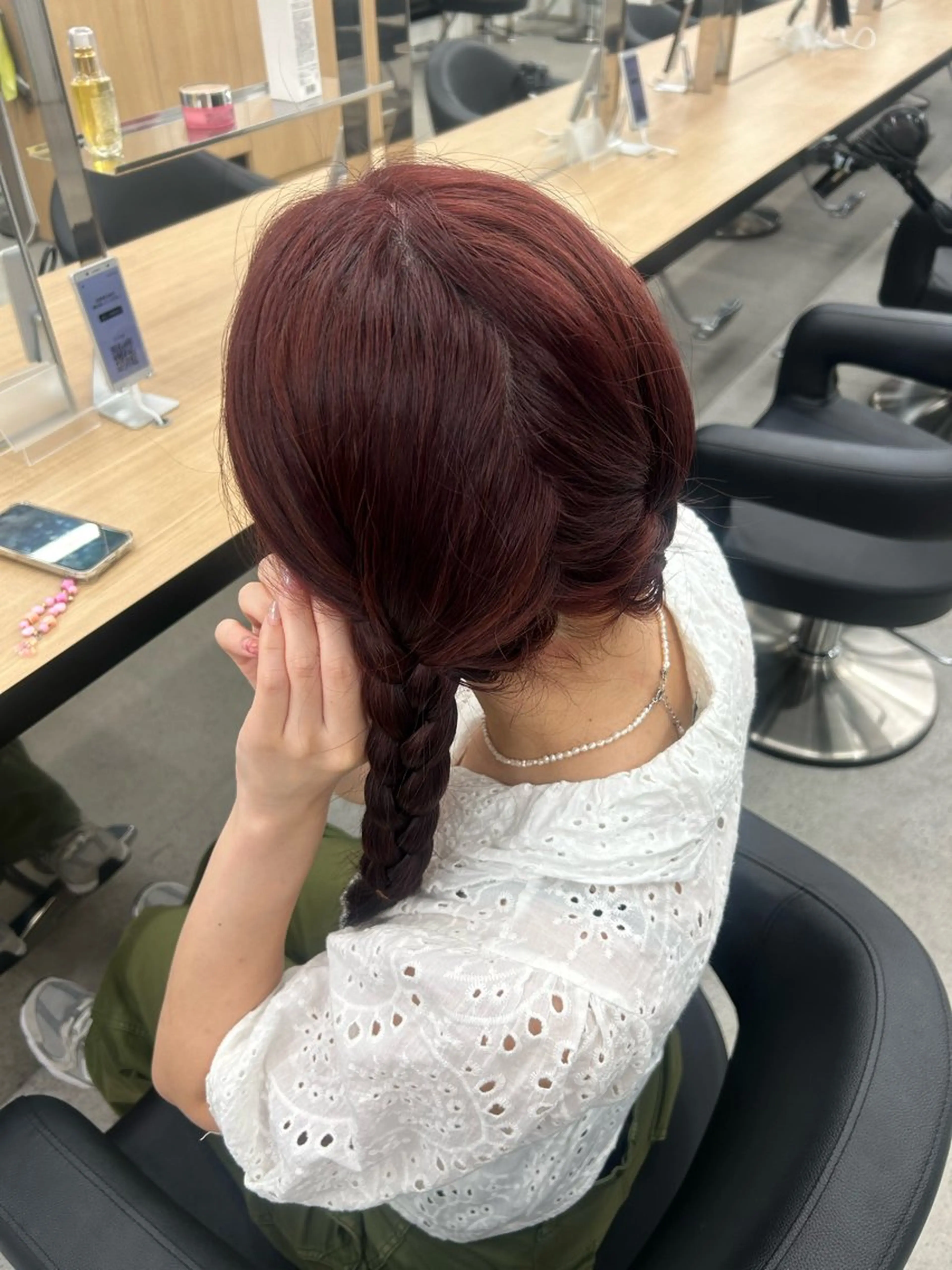 セミロング カラー ヘアアレンジ 愛結 暖色カラー🎀🩰のヘアスタイル