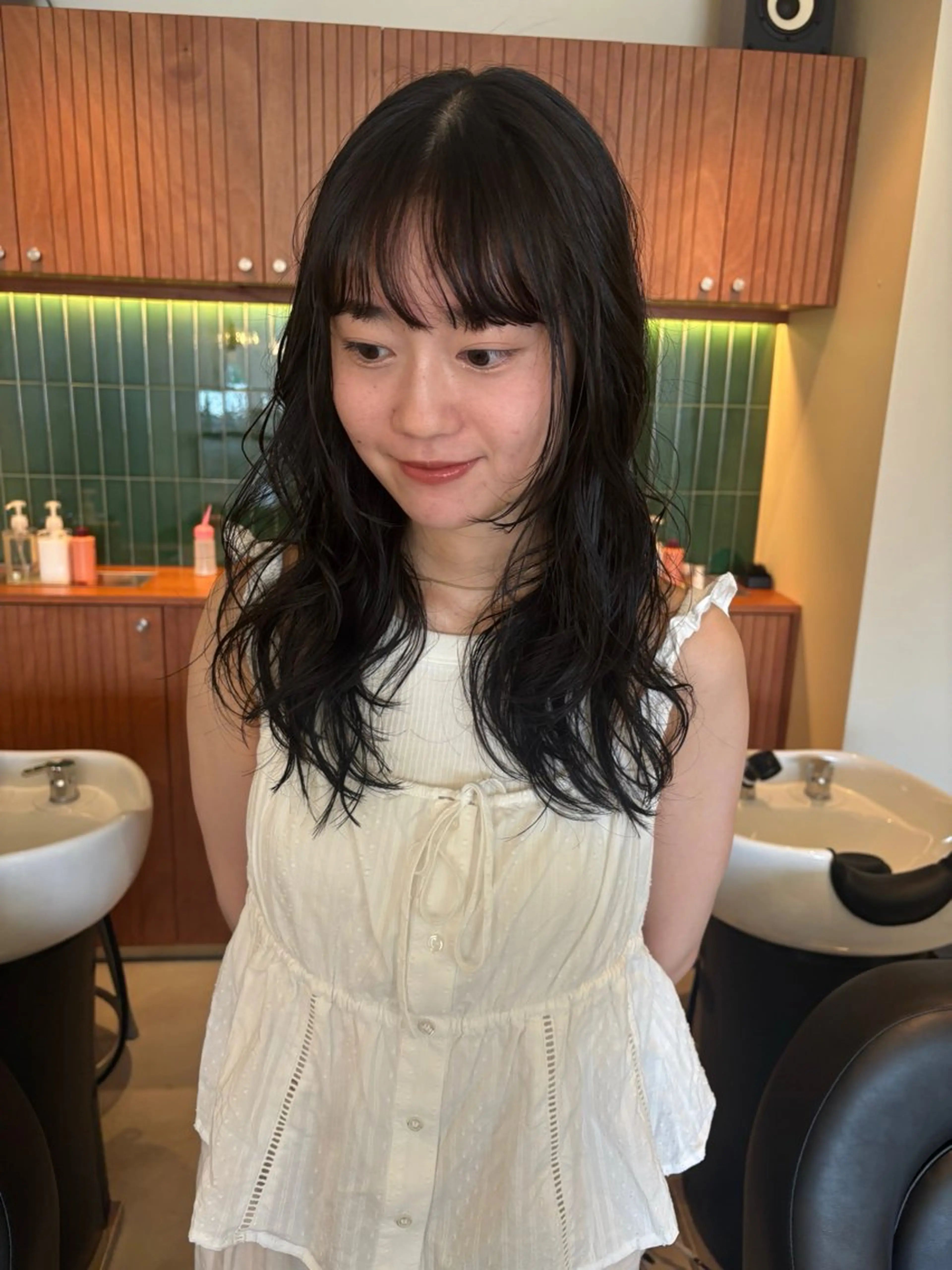 ロング パーマ カット パーマ satsuki 暖色・ブラウンカラーのヘアスタイル