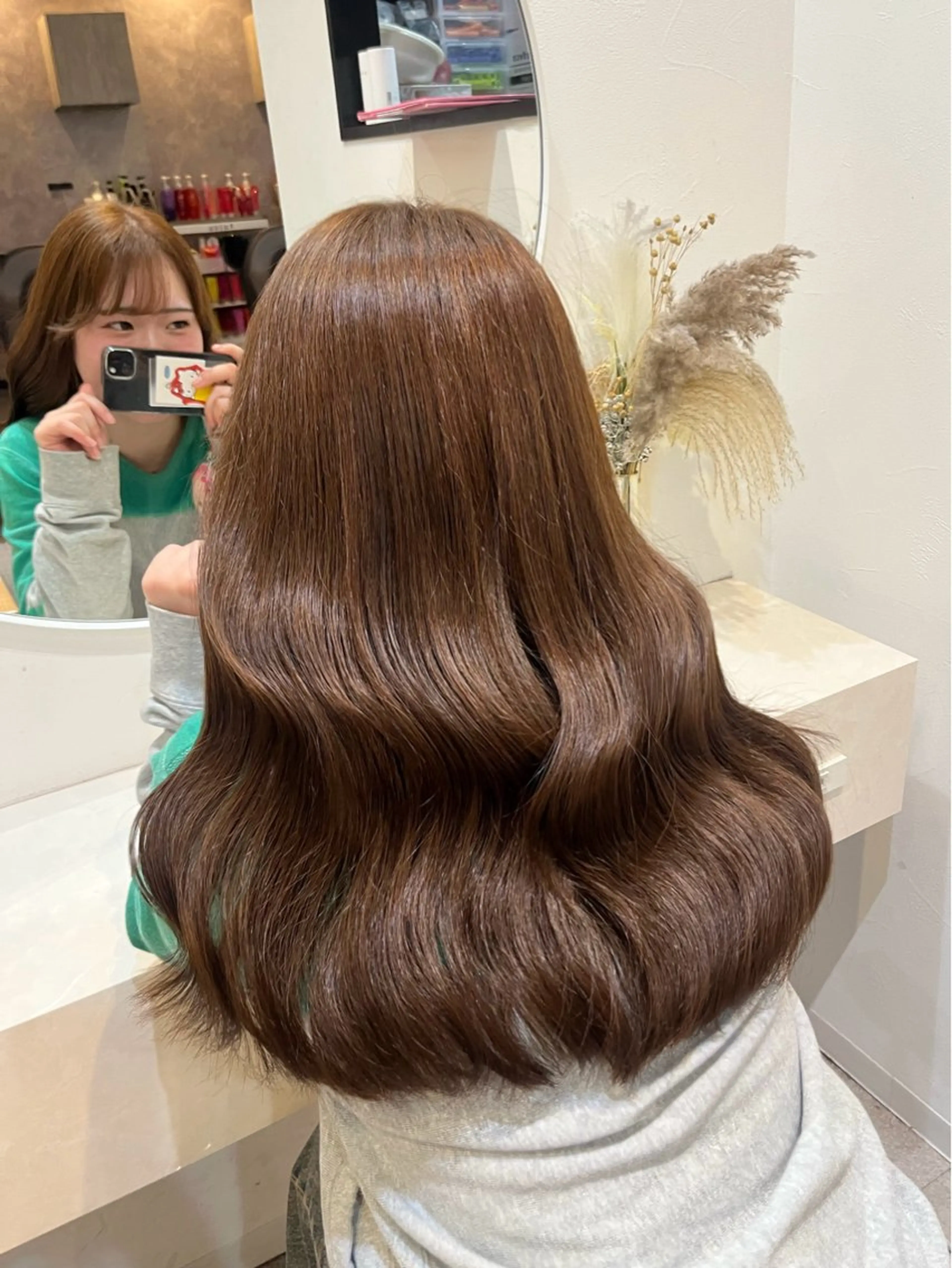 ロング カラー アッシュ アッシュブラウン ブラウンカラー 透明感カラー ヘアカラー トリートメント 🦋Yui🦋透明感 /ベージュ/Wカラーのヘアスタイル