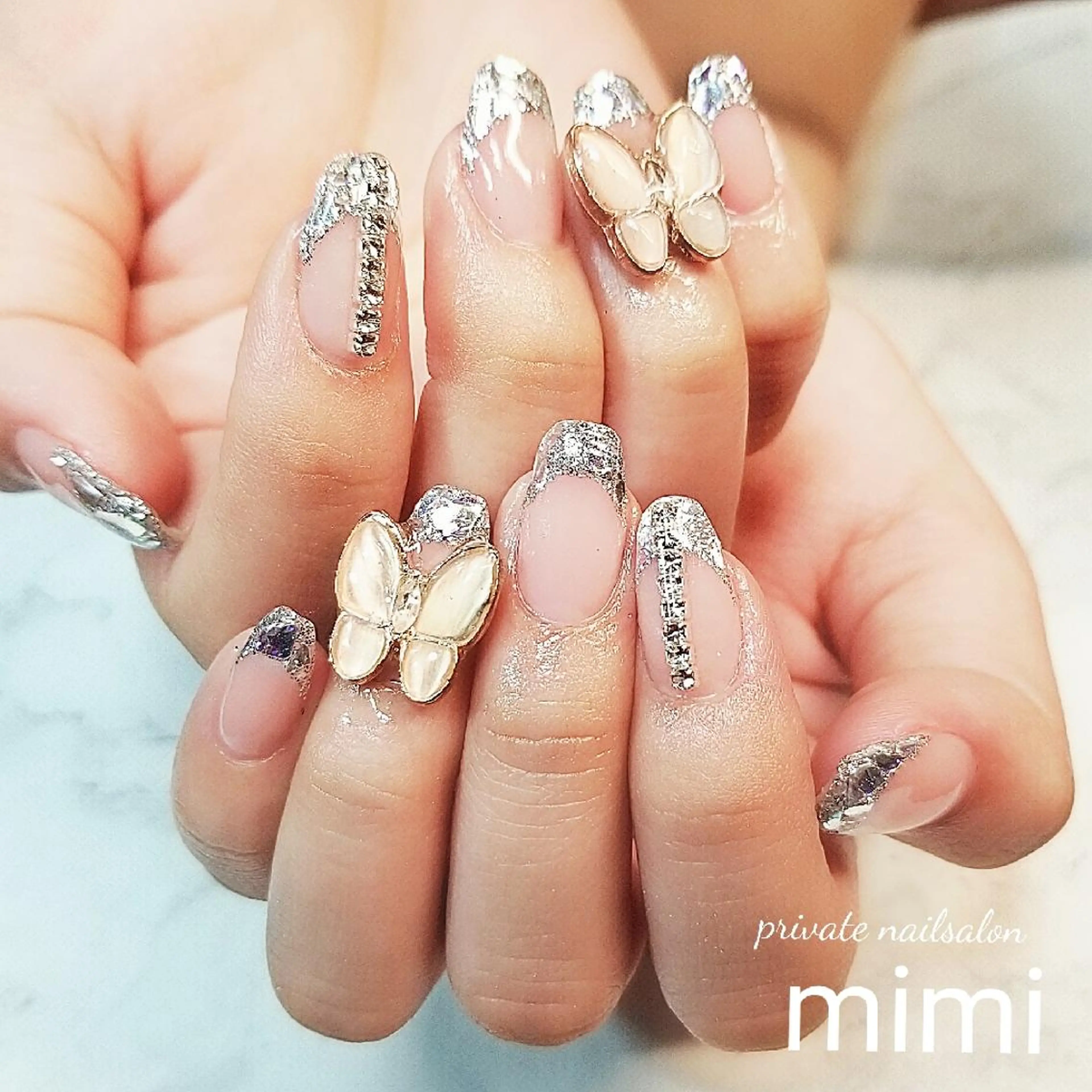 ネイル フレンチネイル ガラスフレンチ ワンホンネイル ハンドネイル 博多ネイル ｍｉｍｉのネイルデザイン