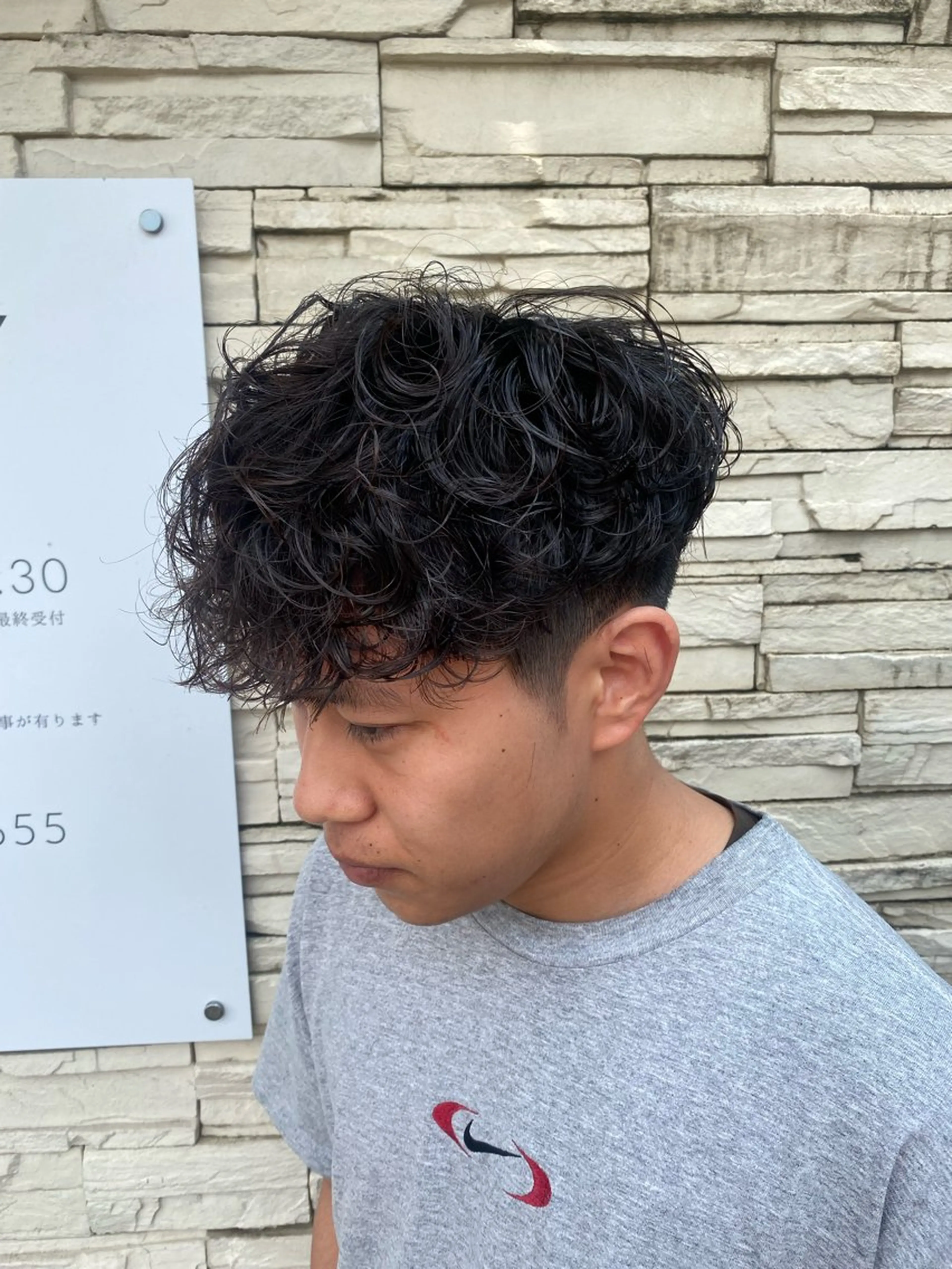 ショート パーマ メンズ メンズパーマ スペインカール 塩谷黎✨ブリーチ無W カラーメンズパーマ✨のヘアスタイル