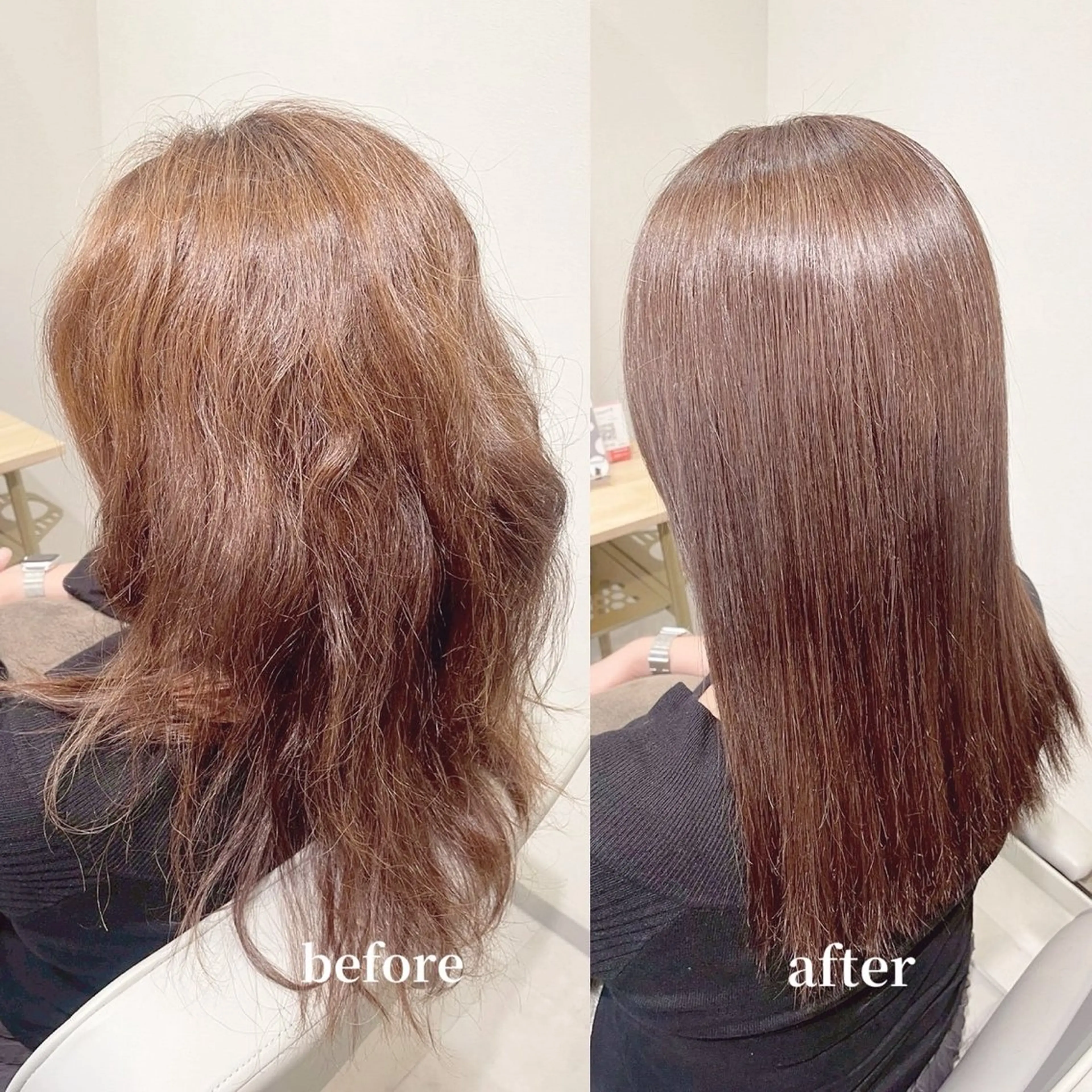 ミディアム くせ毛 髪質改善 カット 縮毛矯正 【モデル募集中】 髪質改善専門店リアンのヘアスタイル