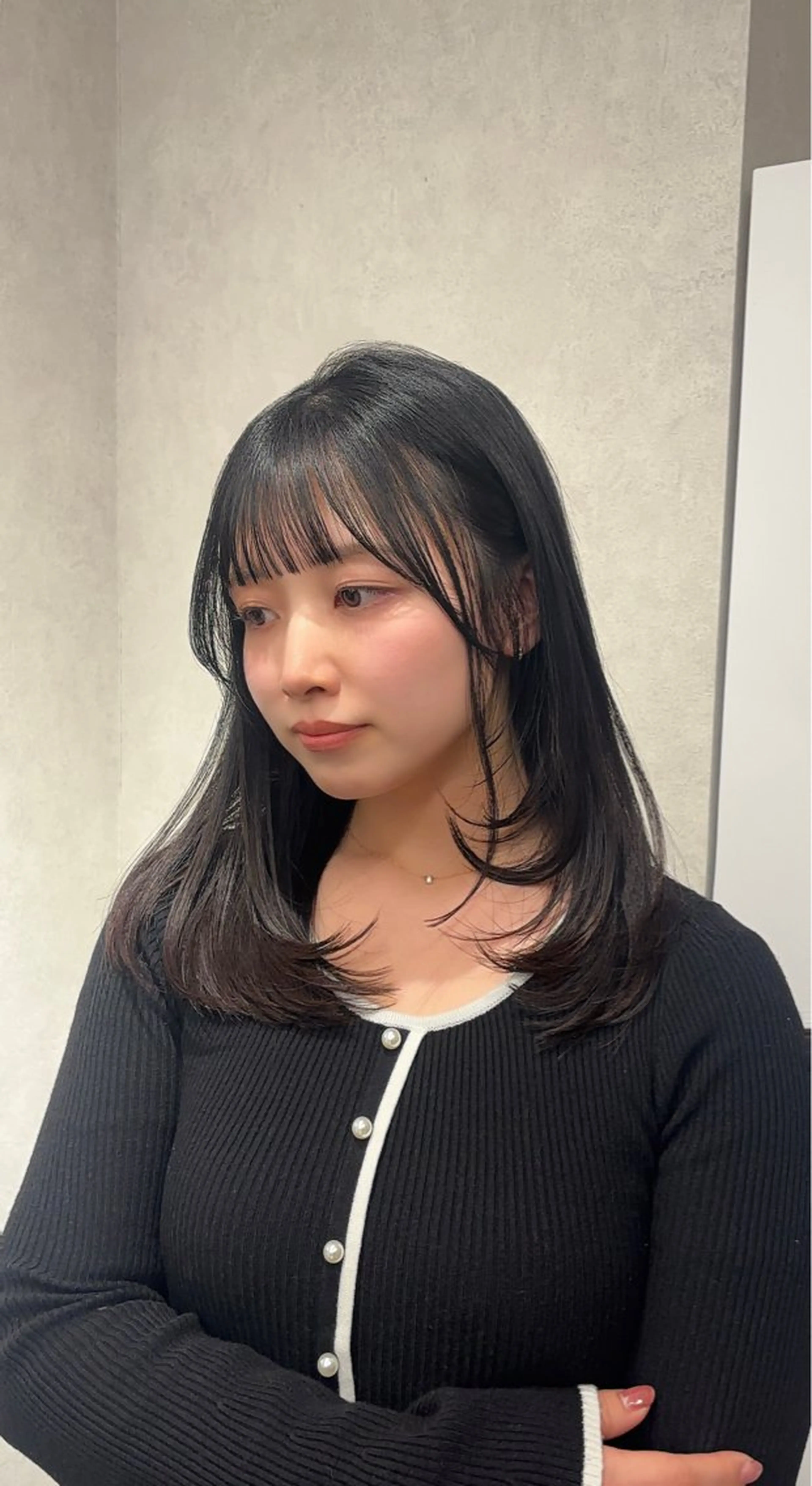 セミロング カット トリートメント 結べるレイヤーカット /カラー/あさかのヘアスタイル