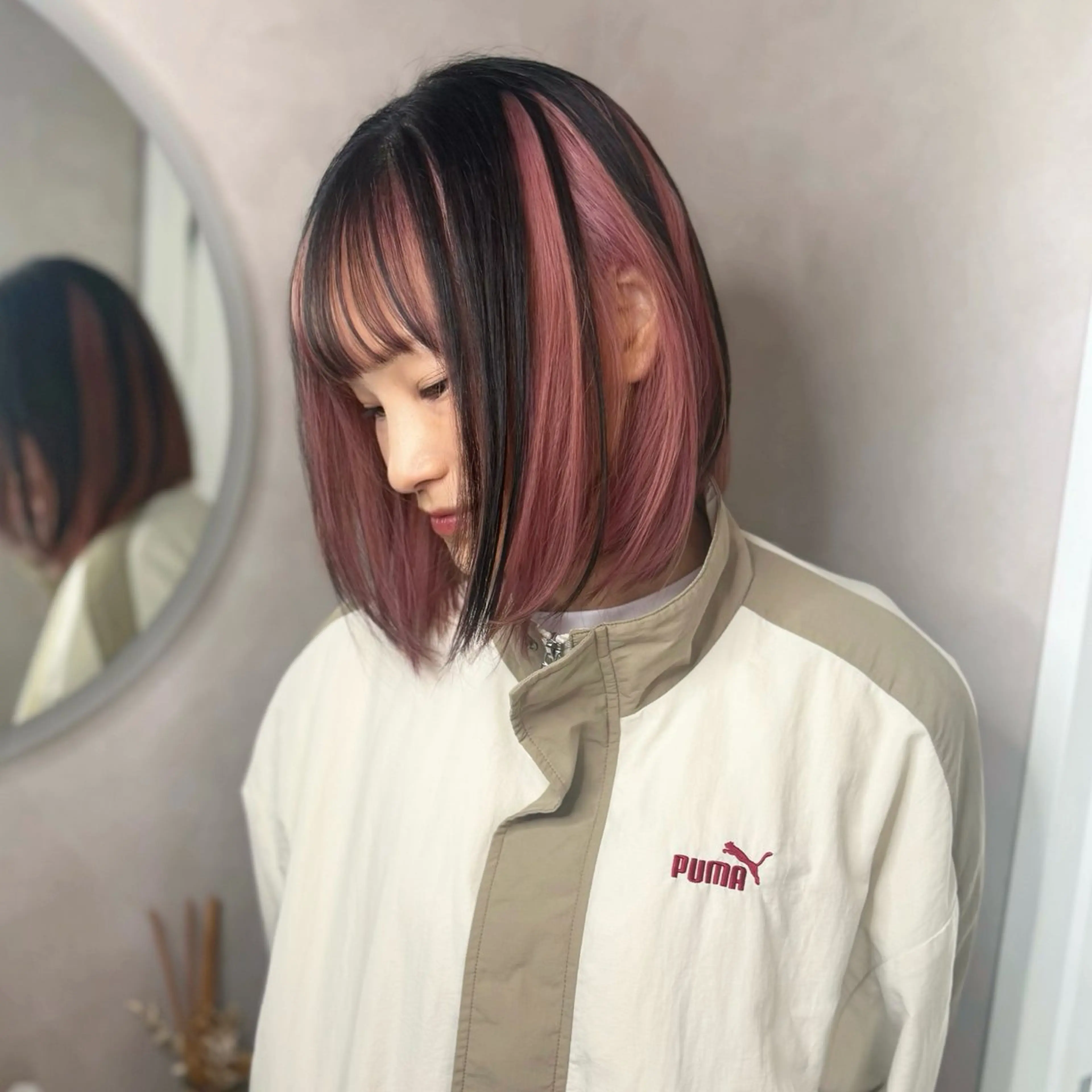 ミディアム ヘアカラー Hinako🦋 ブリーチカラーのヘアスタイル
