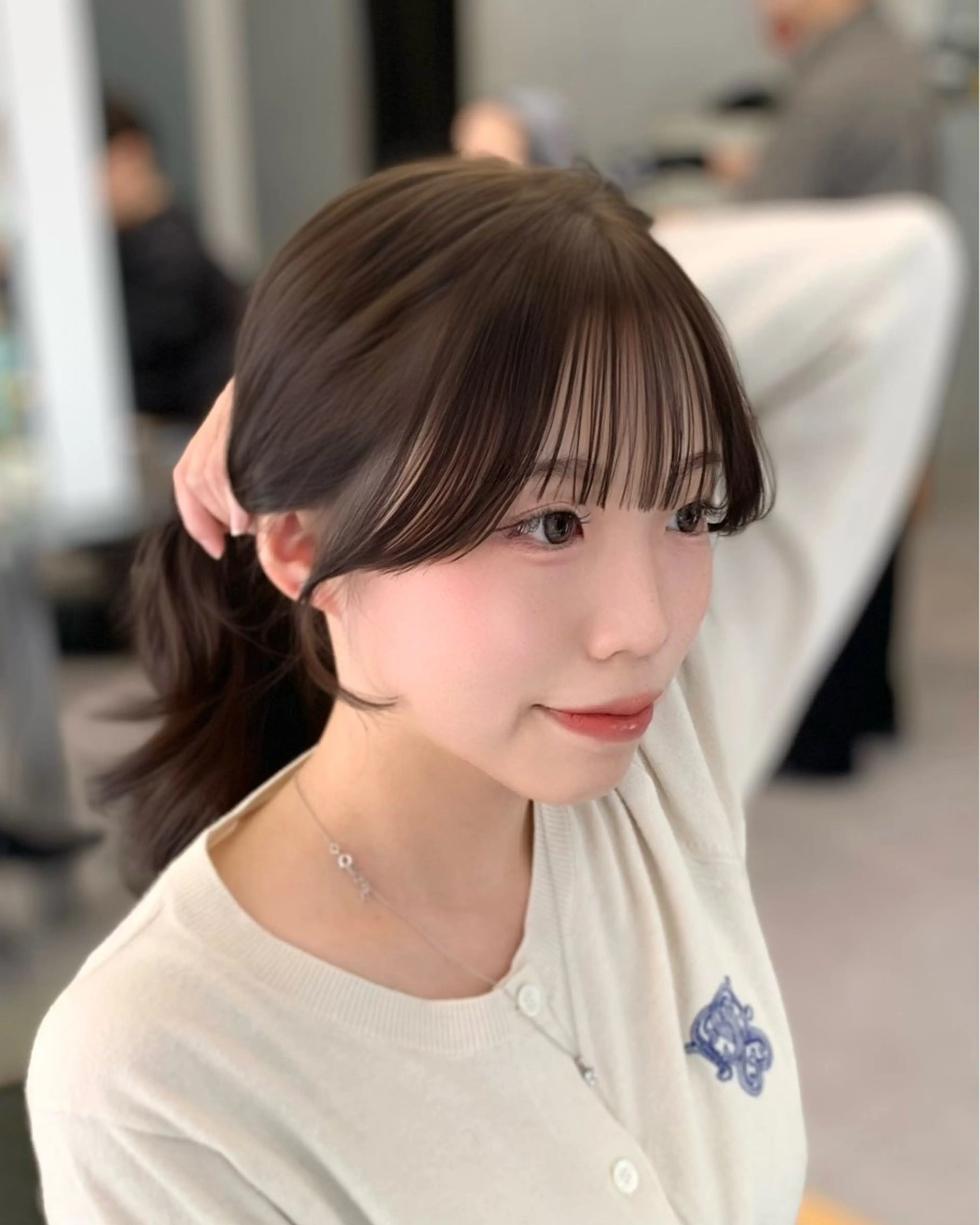 ロング カット ヘアカラー 🎀韓国風顔周り× 透明感/梅田/アリサのヘアスタイル