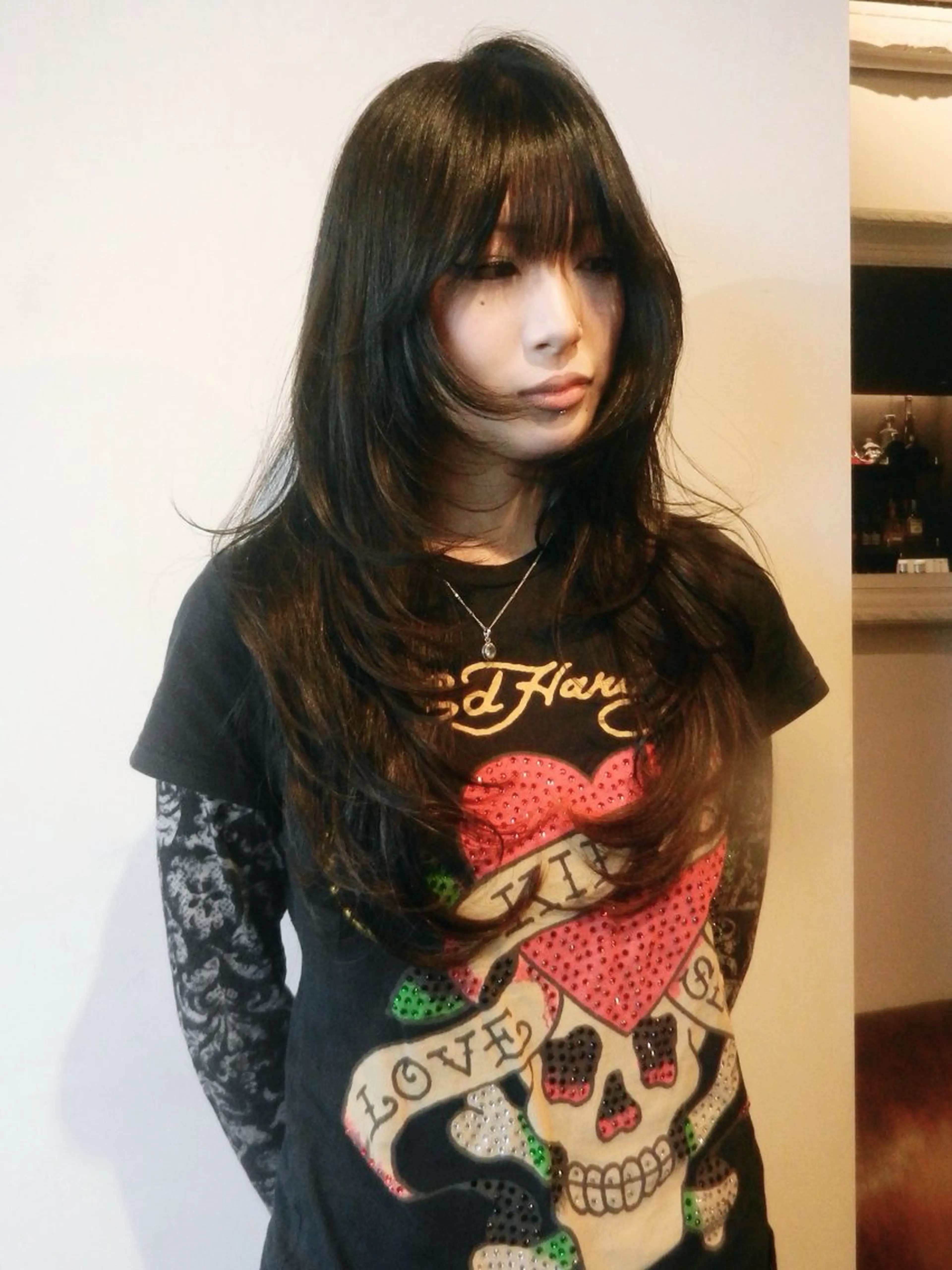 ロング ロングレイヤー 顔周りカット 韓国風ヘア レイヤーカット ロング カット 奈良 伶華のヘアスタイル