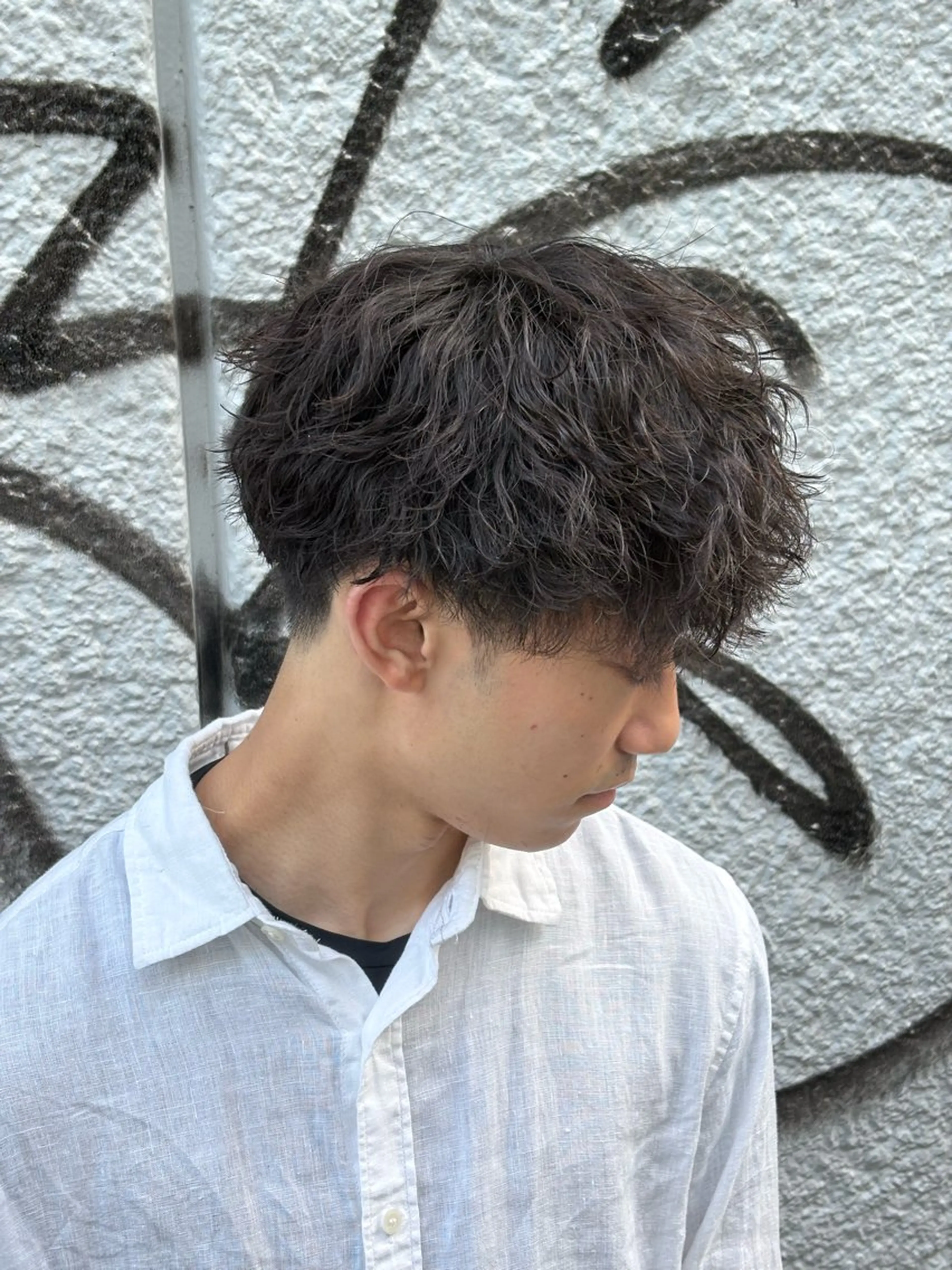 ミディアム カラー パーマ メンズ カット パーマ トリートメント ヘアセット メンズパーマ特化 🔥韓国ヘア職人🔥のヘアスタイル