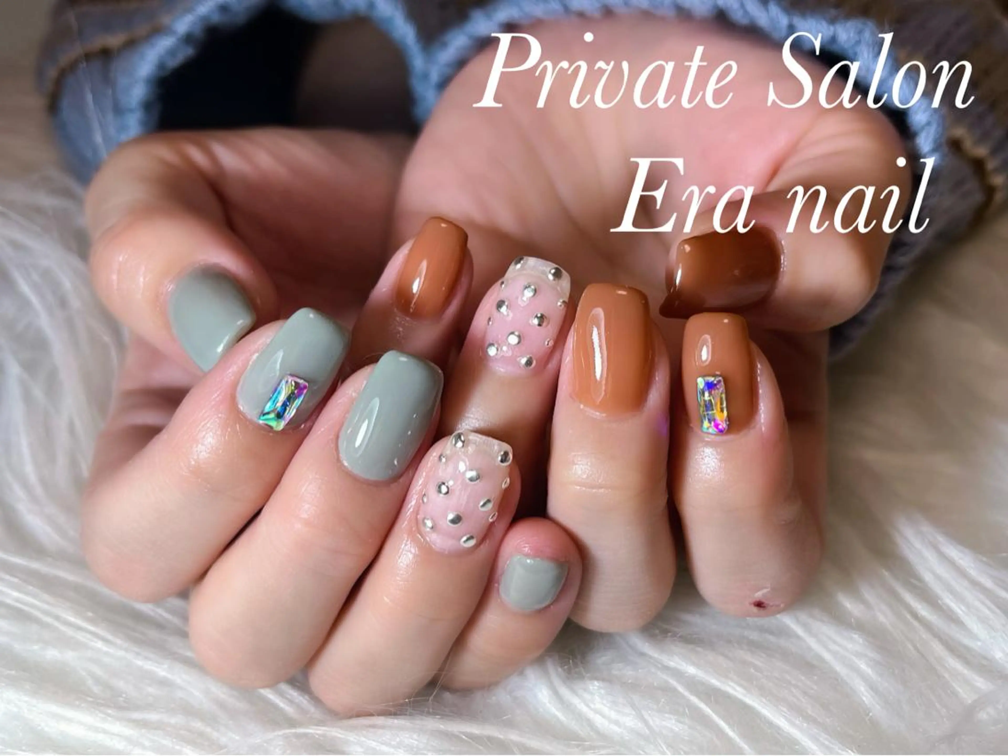 ネイル シンプルネイル ストーンネイル Era nailのネイルデザイン