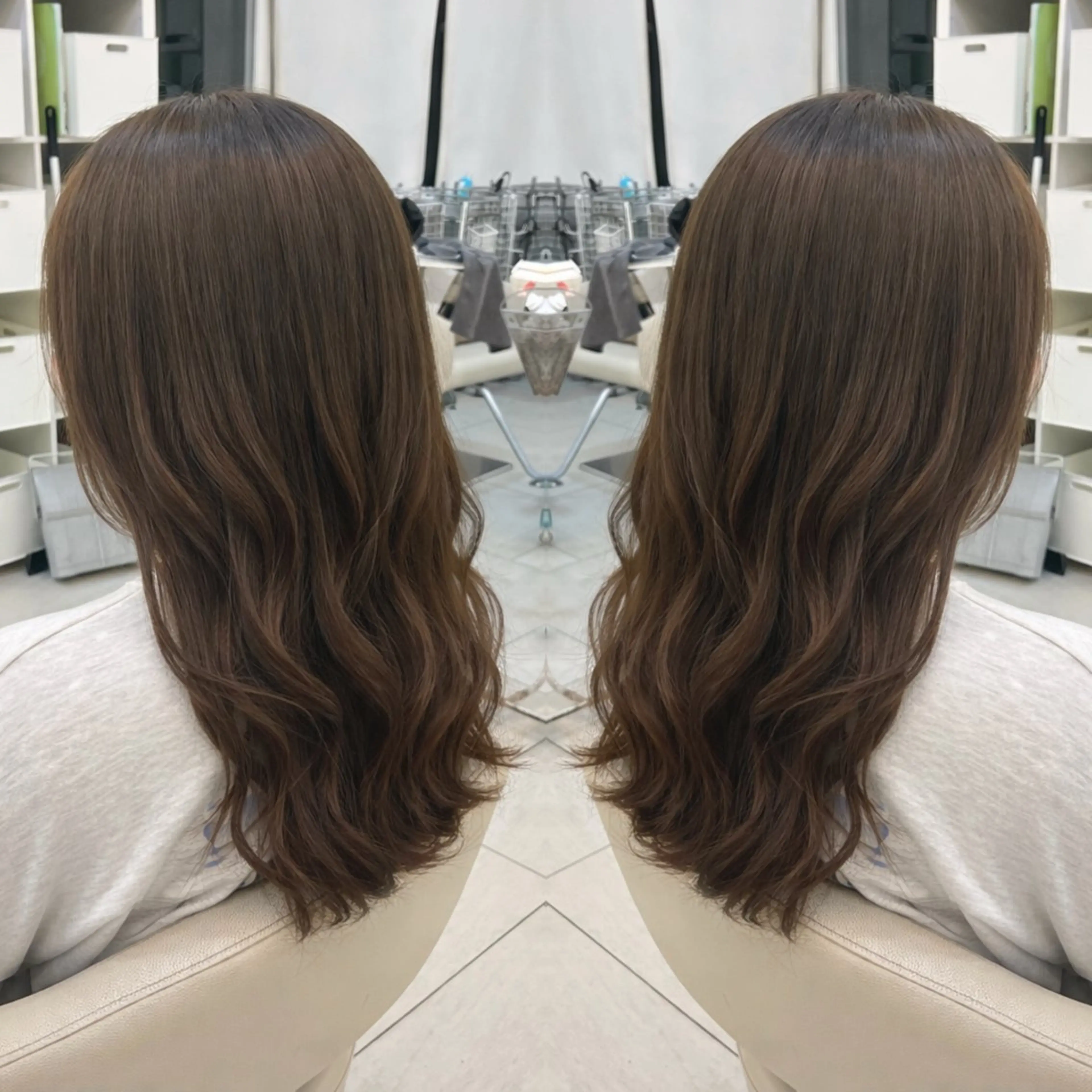 セミロング カット ヘアカラー パーマ 縮毛矯正 トリートメント エクステ ヘッドスパ ヘアセット 🍀似合わせ透明感 カラーアヤナ🍀のヘアスタイル