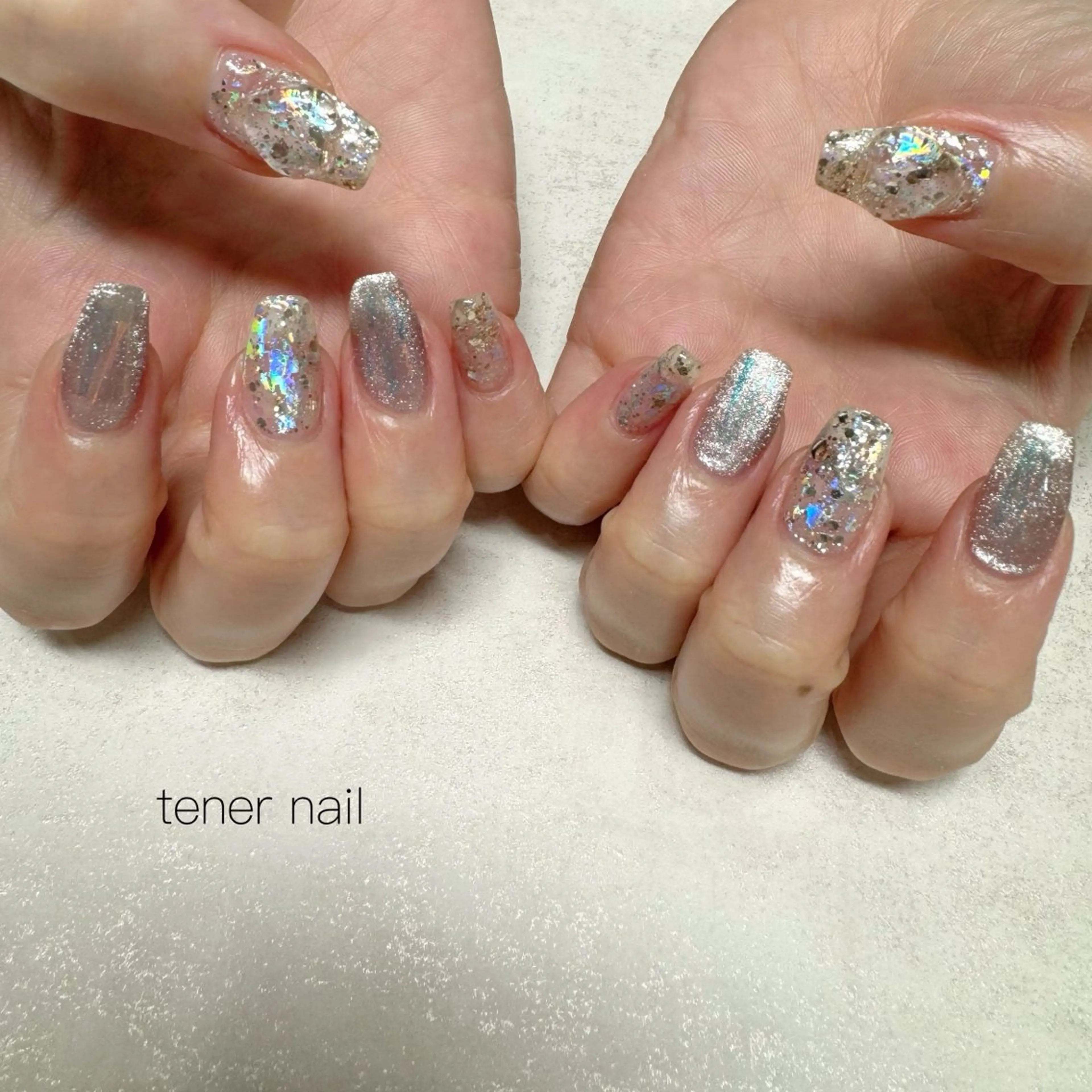 ネイル ハート キラキラネイル ぷっくりネイル ハンドネイル テネルネイル tener nailのネイルデザイン