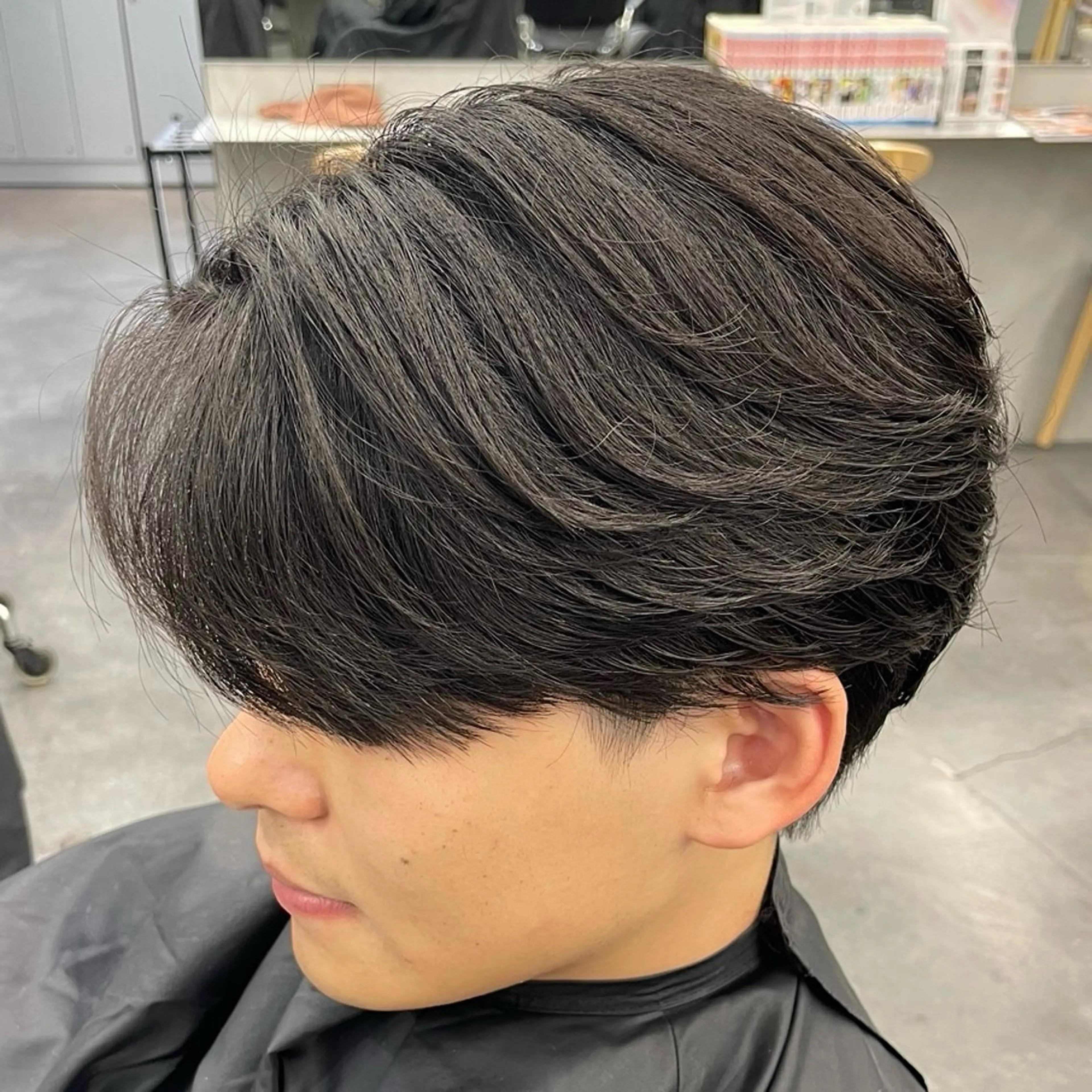 ミディアム パーマ ヘアアレンジ メンズ カット パーマ fifth 石川 凪のヘアスタイル