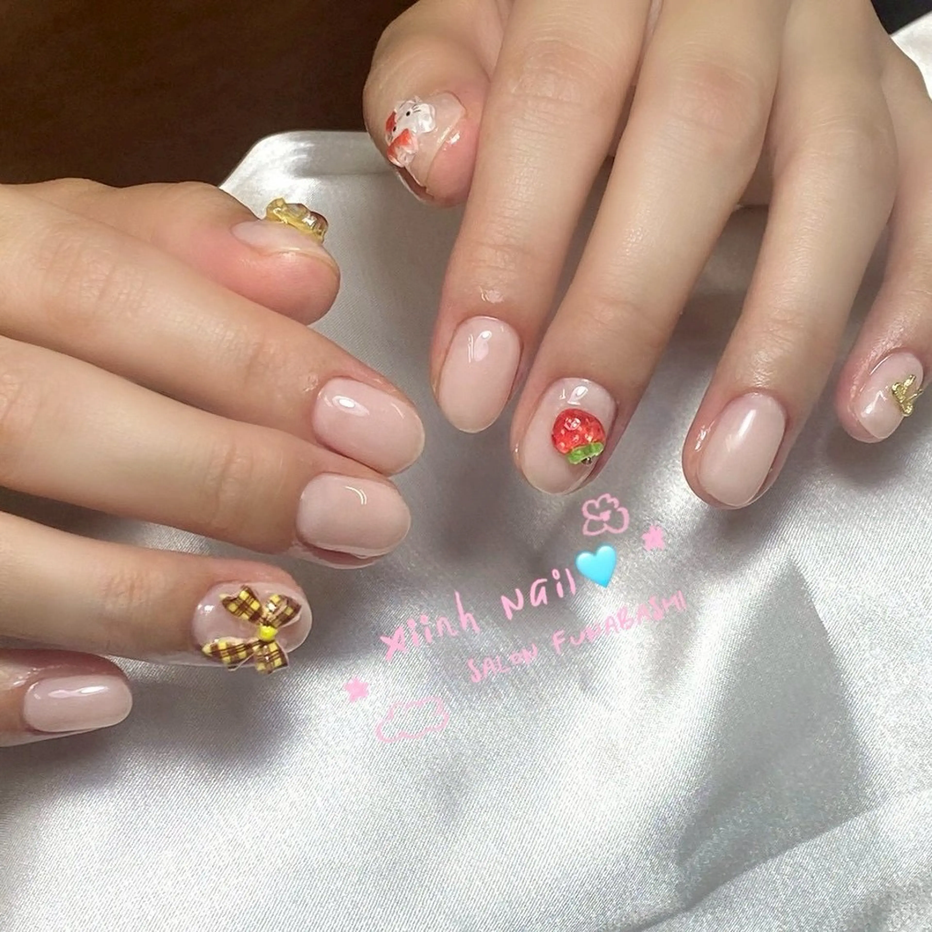 ネイル チークネイル 桜ネイル 長さ出し フットネイル ジェルネイル ハンドネイル XIINH NAIL SALONのネイルデザイン