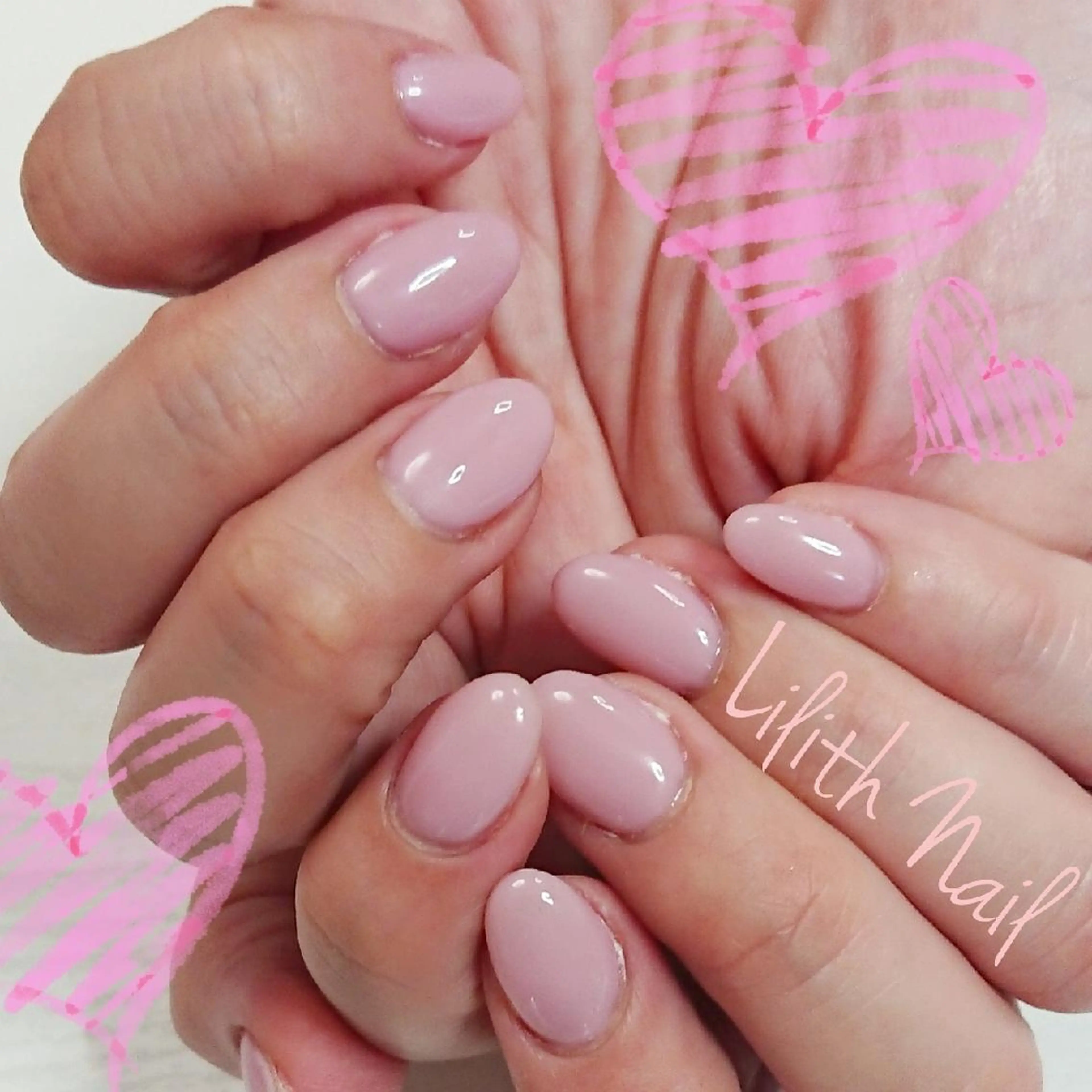 ネイル ピンク ハンドネイル Lilith Nailのネイルデザイン