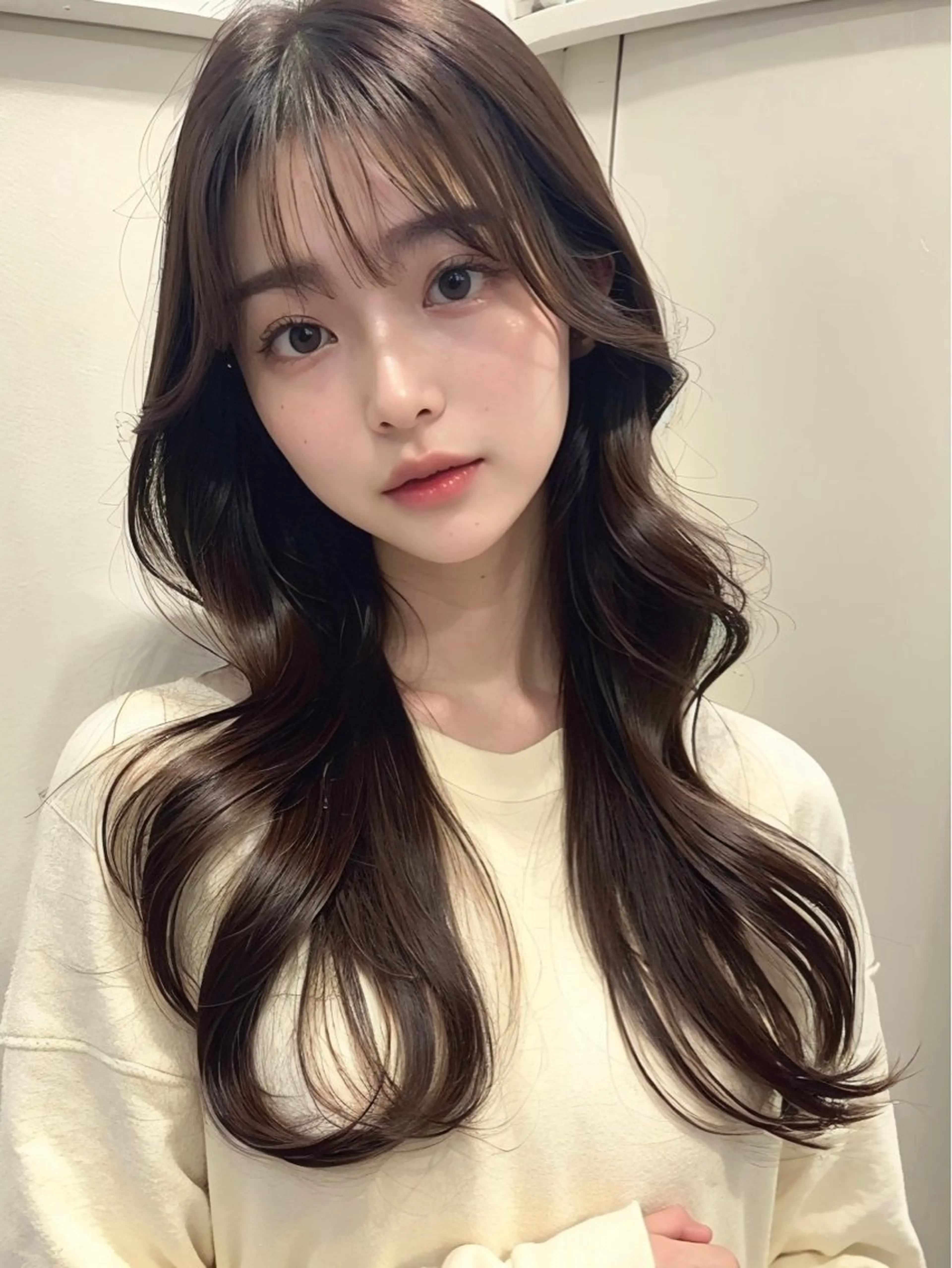 ロング ハイライト 髪質改善 韓国風ヘア レイヤーカット 縮毛矯正 髪質改善/レイヤー/ ショート/koshiのヘアスタイル