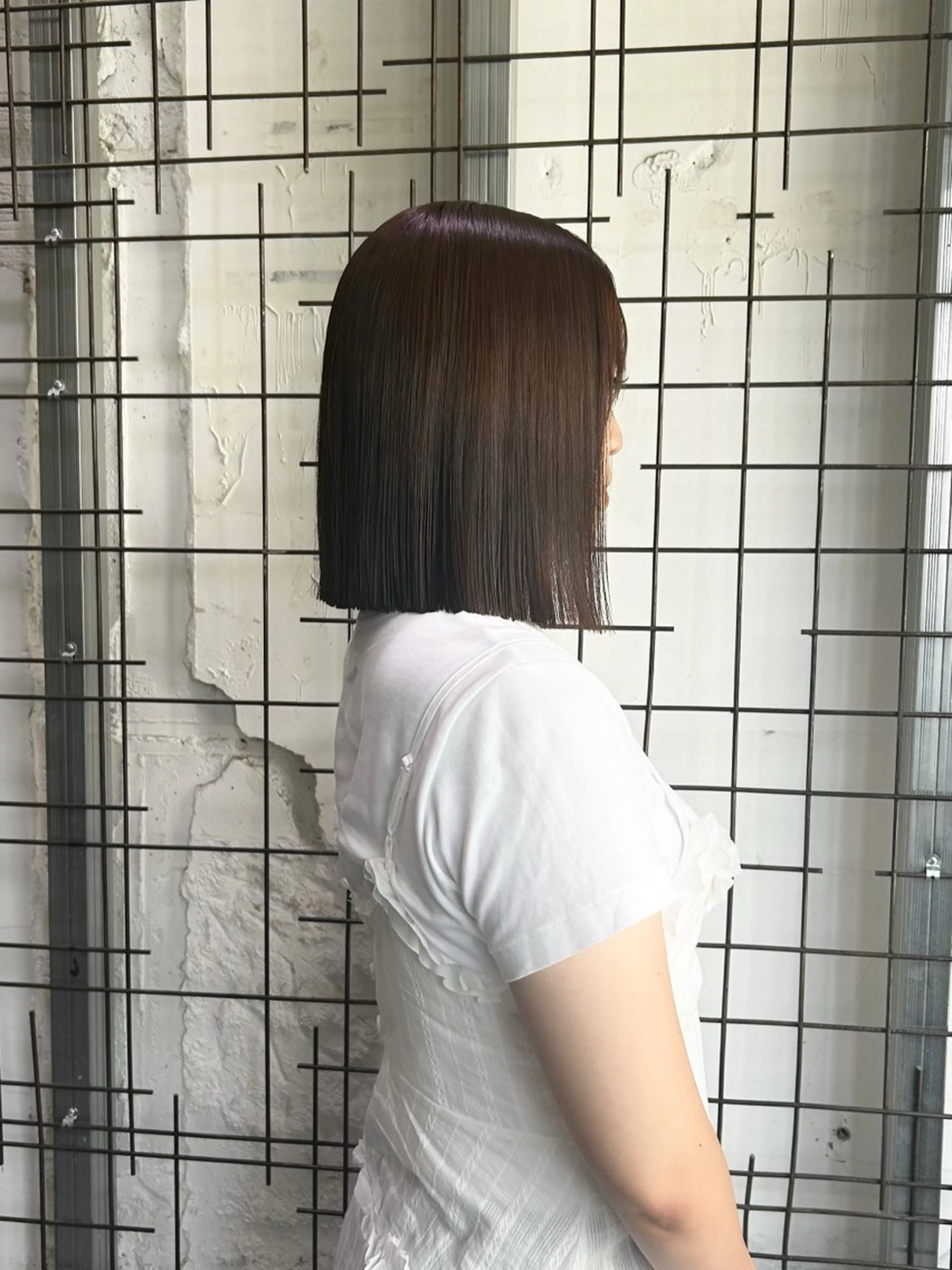 カラー 切りっぱなしボブ ボブ ヘアカラー トリートメント 真愛 /UMMのヘアスタイル