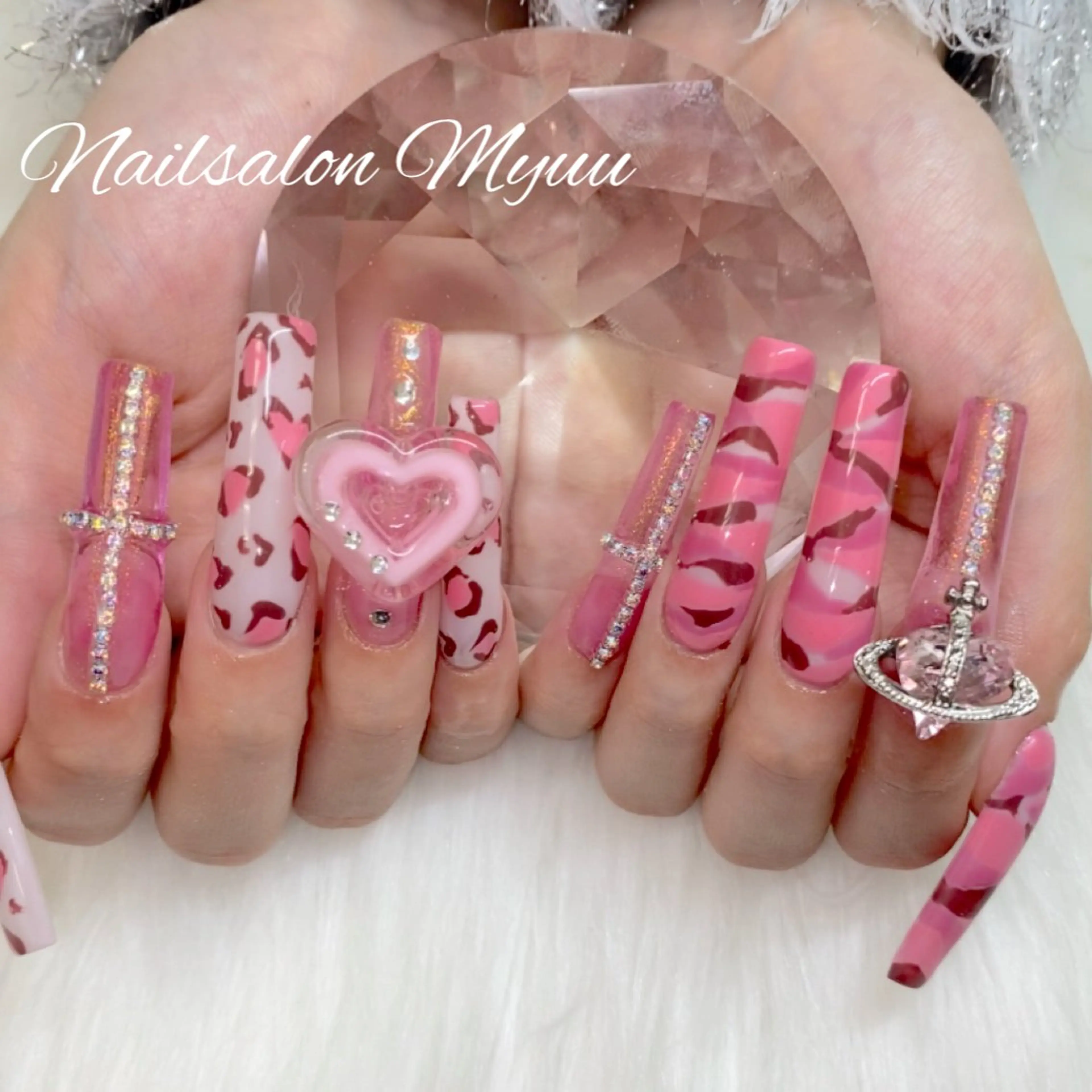 ネイル ロングネイル 持ち込み スカルプネイル ネイルチップ ハンドネイル Nailsalon Myuu笠原のネイルデザイン