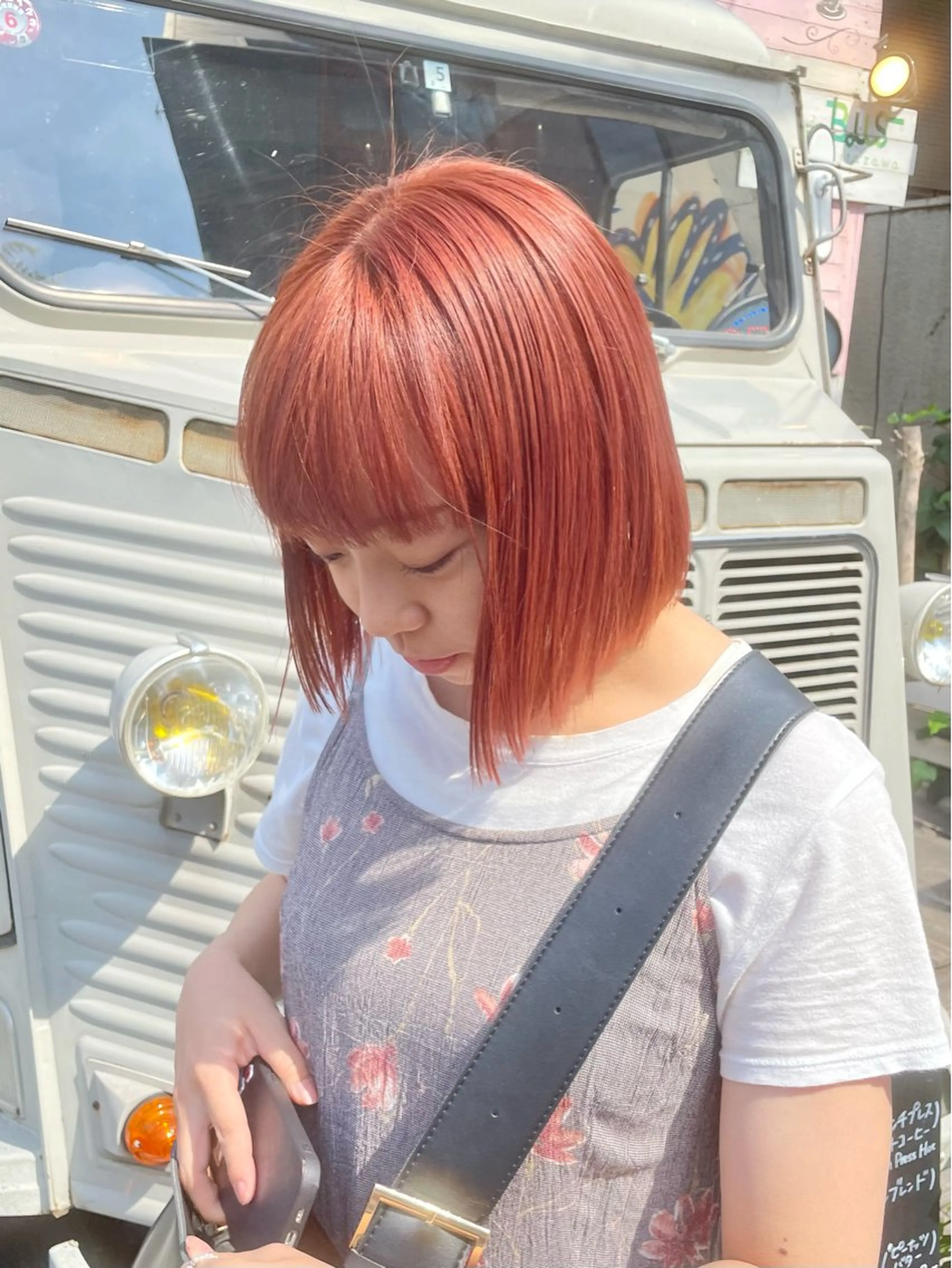 ショート カラー ボブ カット ヘアカラー 🍊暖色×顔周り 🍊cocoroのヘアスタイル