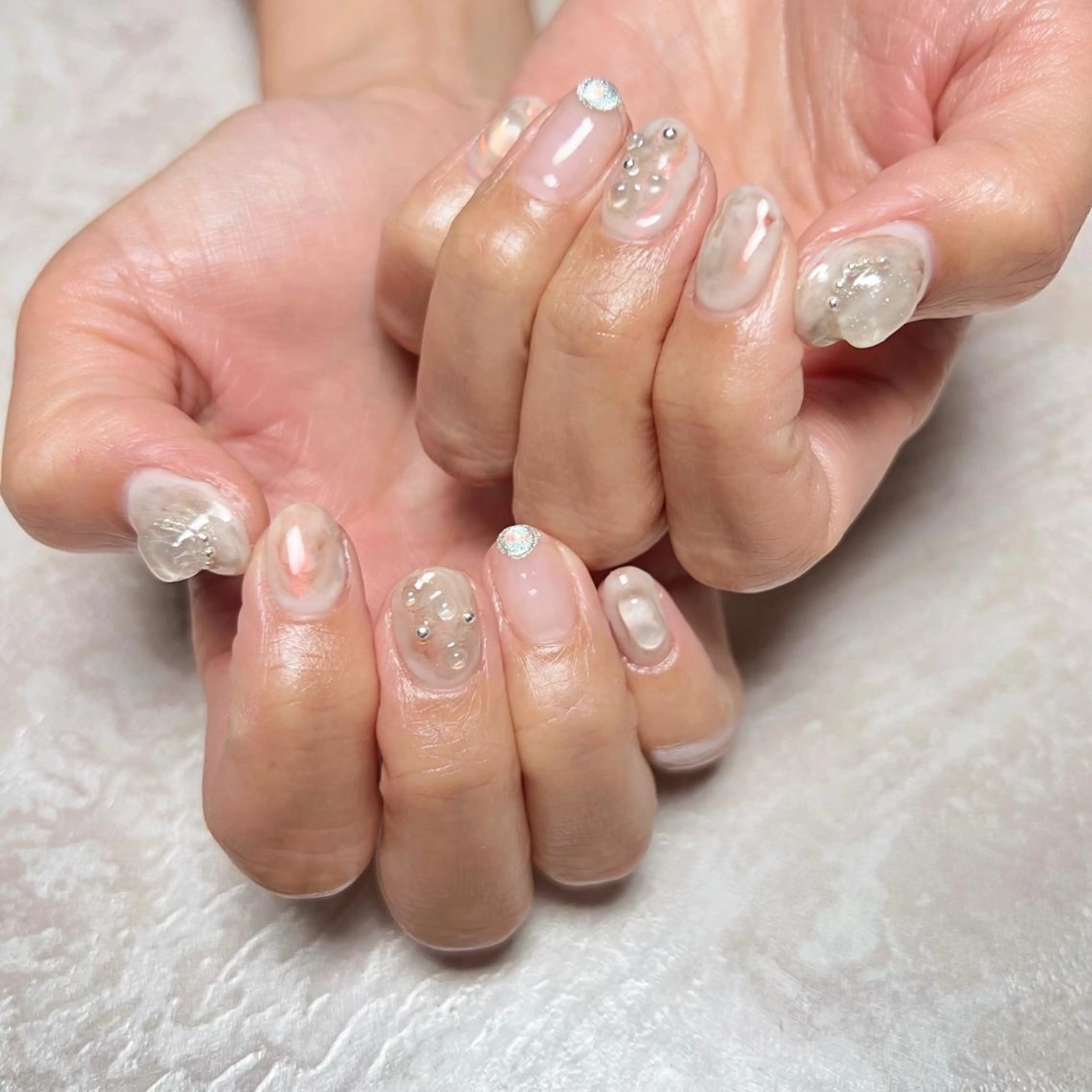 ネイル ニュアンスネイル ショートネイル gemickle nailのネイルデザイン