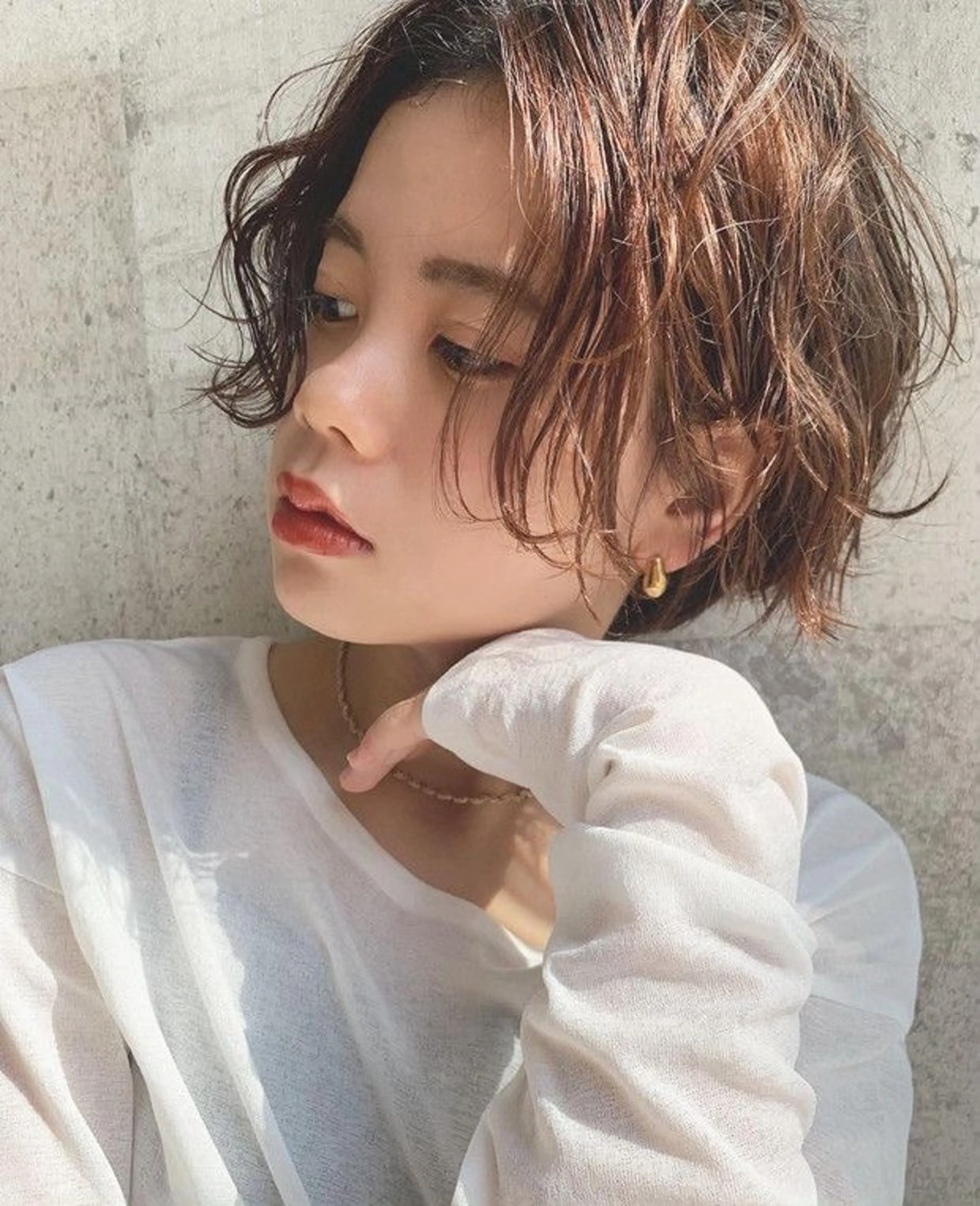 パーマ いわさき ゆずほのヘアスタイル