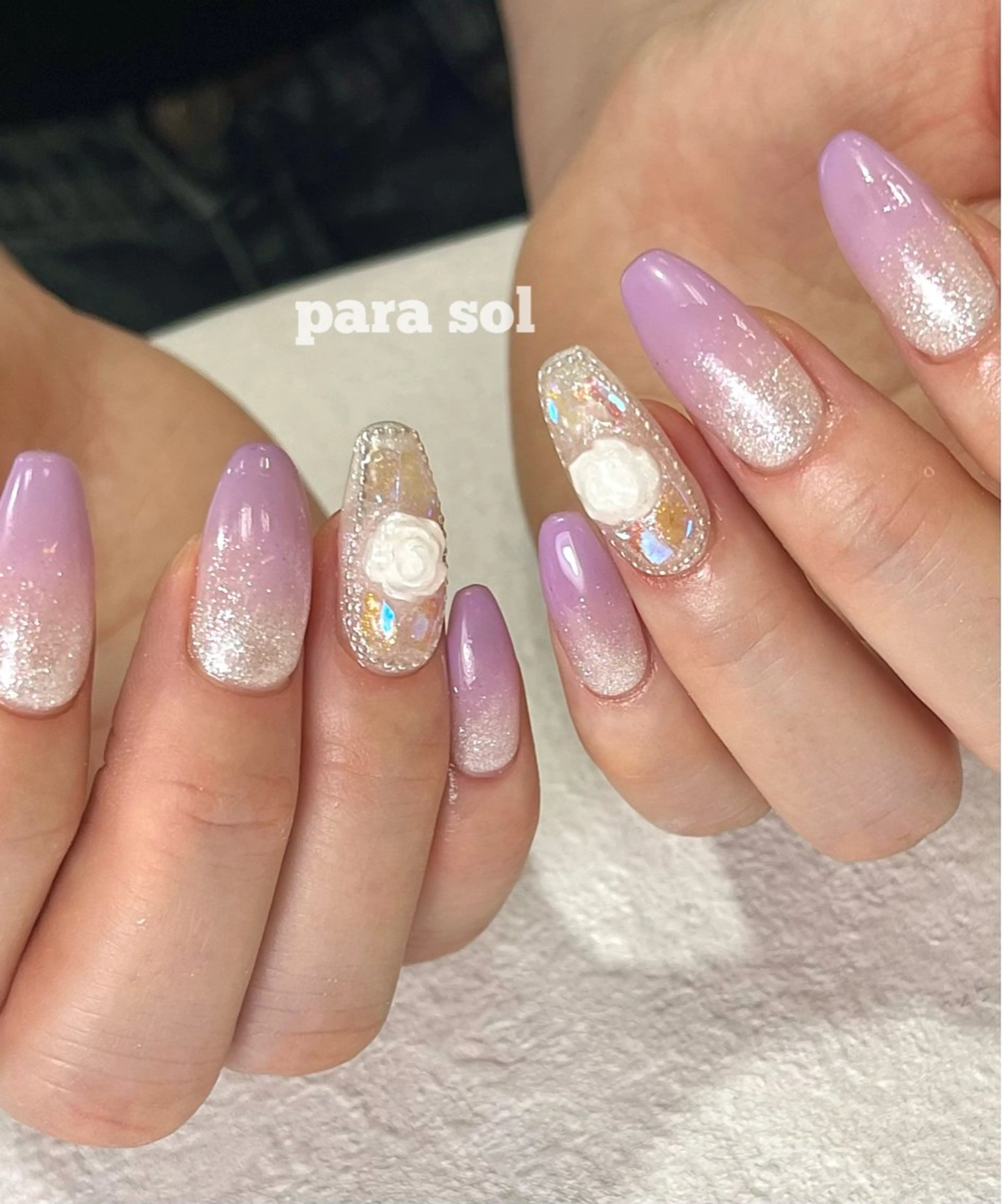 ネイル ジェルネイル ガーリー グラデーション キラキラネイル 韓国ネイル ハンドネイル フットネイル para ☀︎ sol by BECK所属・Para Sol nail　Maoのネイルデザイン