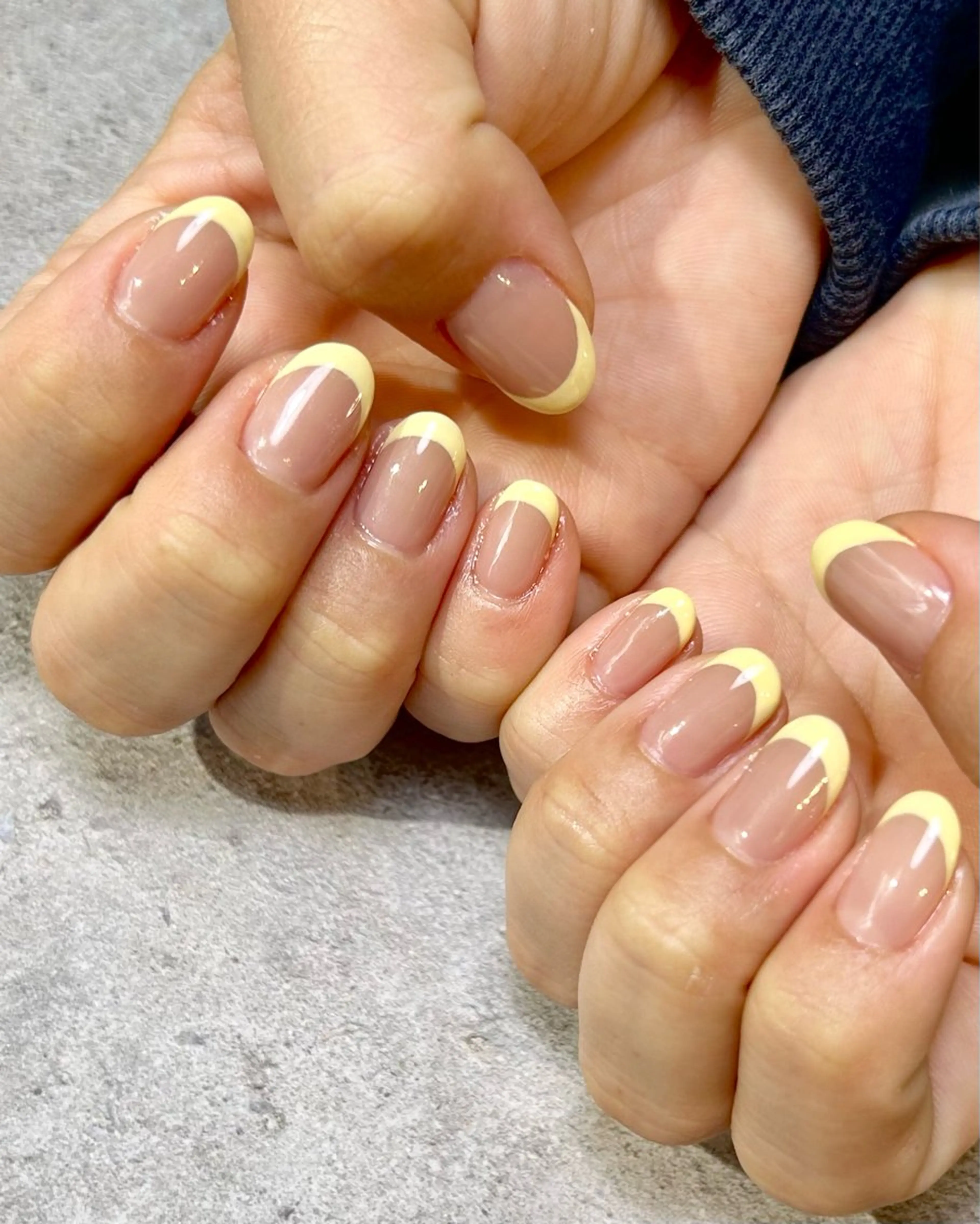 ネイル フレンチネイル 春ネイル 黄色 ハンドネイル Reflection marikoのネイルデザイン