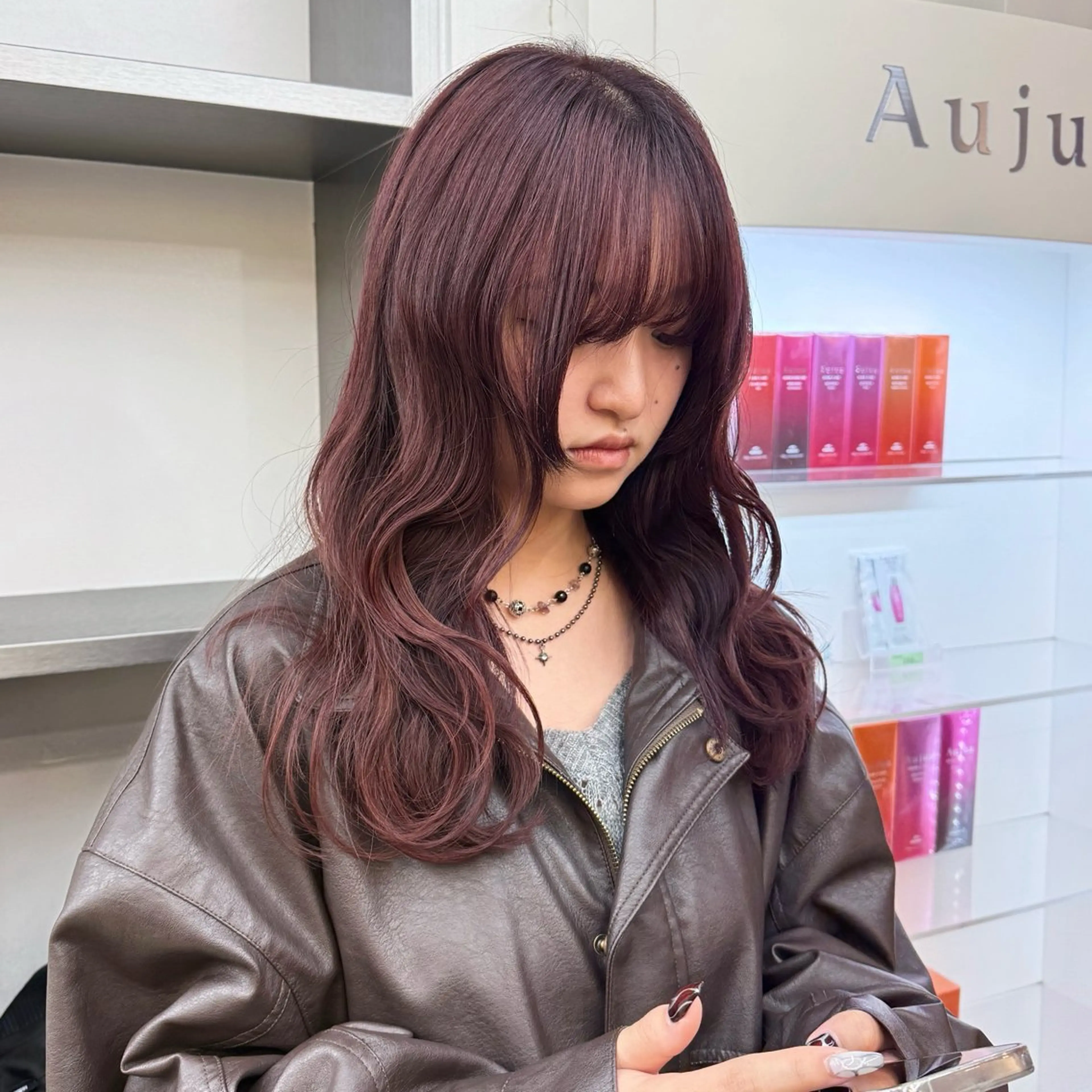 ミディアム カラー ベージュカラー ラベンダーカラー ラベンダーベージュ ピンクカラー ピンクラベンダー 🍒暖色✖️レイヤー ／Haruna🍒のヘアスタイル