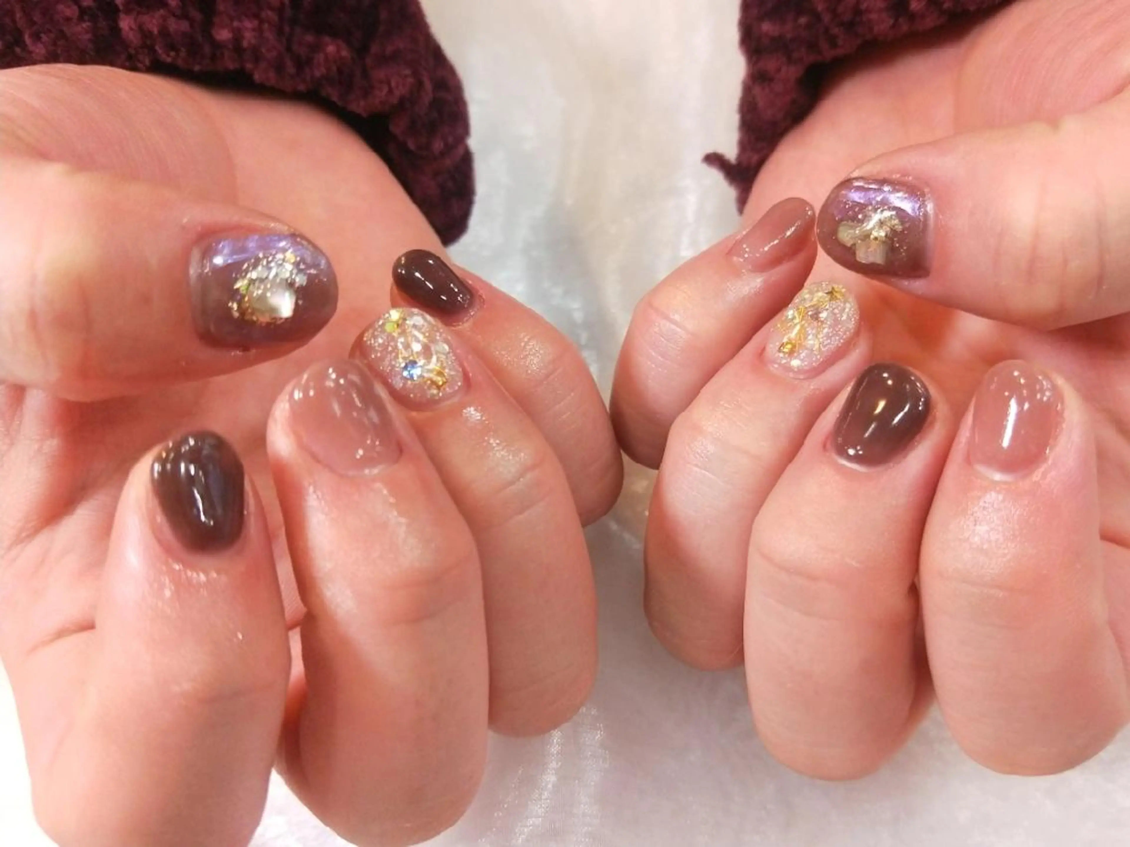 ネイル ハンドネイル ハンドケア はばすみれ🎀ﾈｲﾙ 光ﾌｪｲｼｬﾙ ﾍｱのネイルデザイン