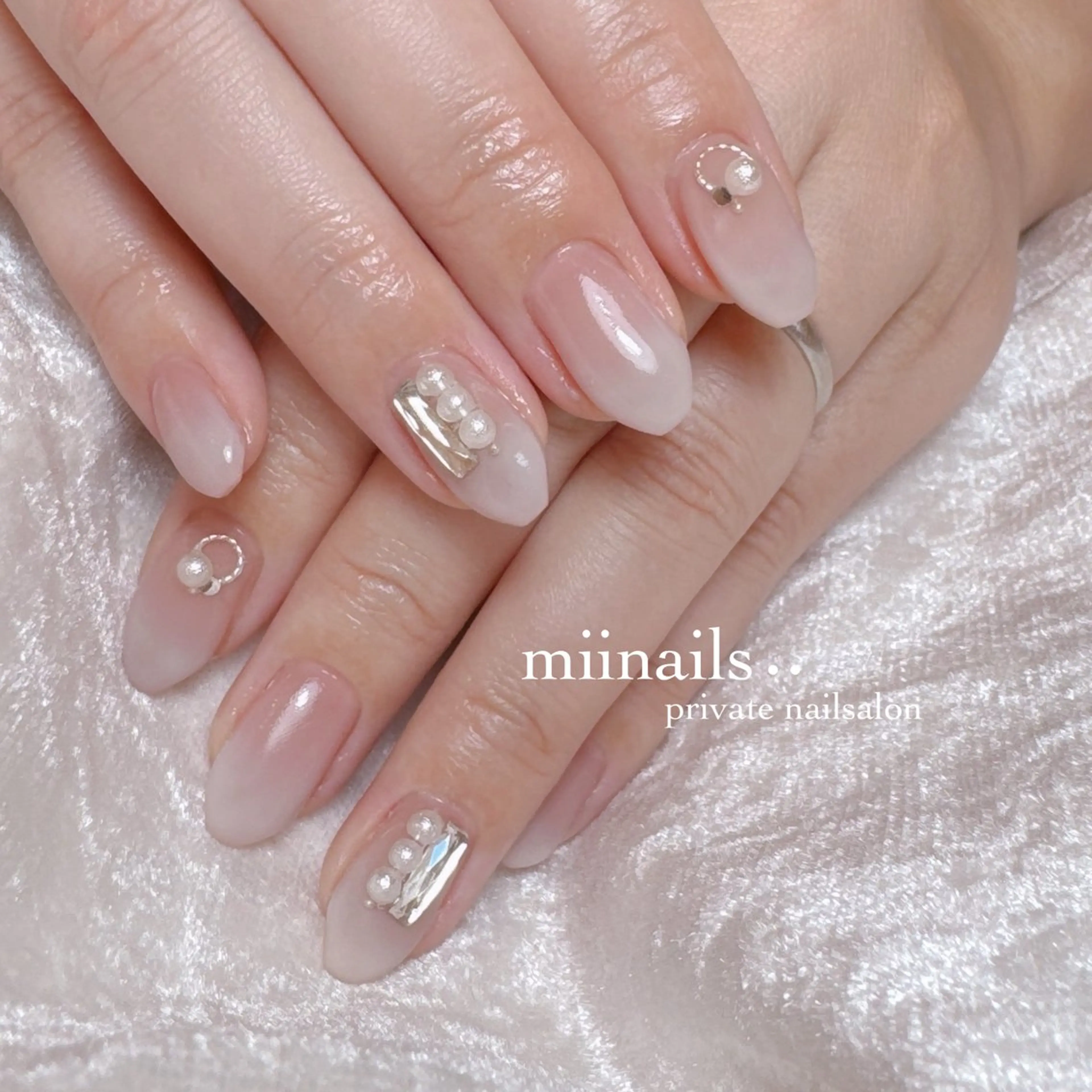 ネイル 韓国ネイル マグネットネイル ワンホンネイル ハンドネイル nailsalon miinailsのネイルデザイン