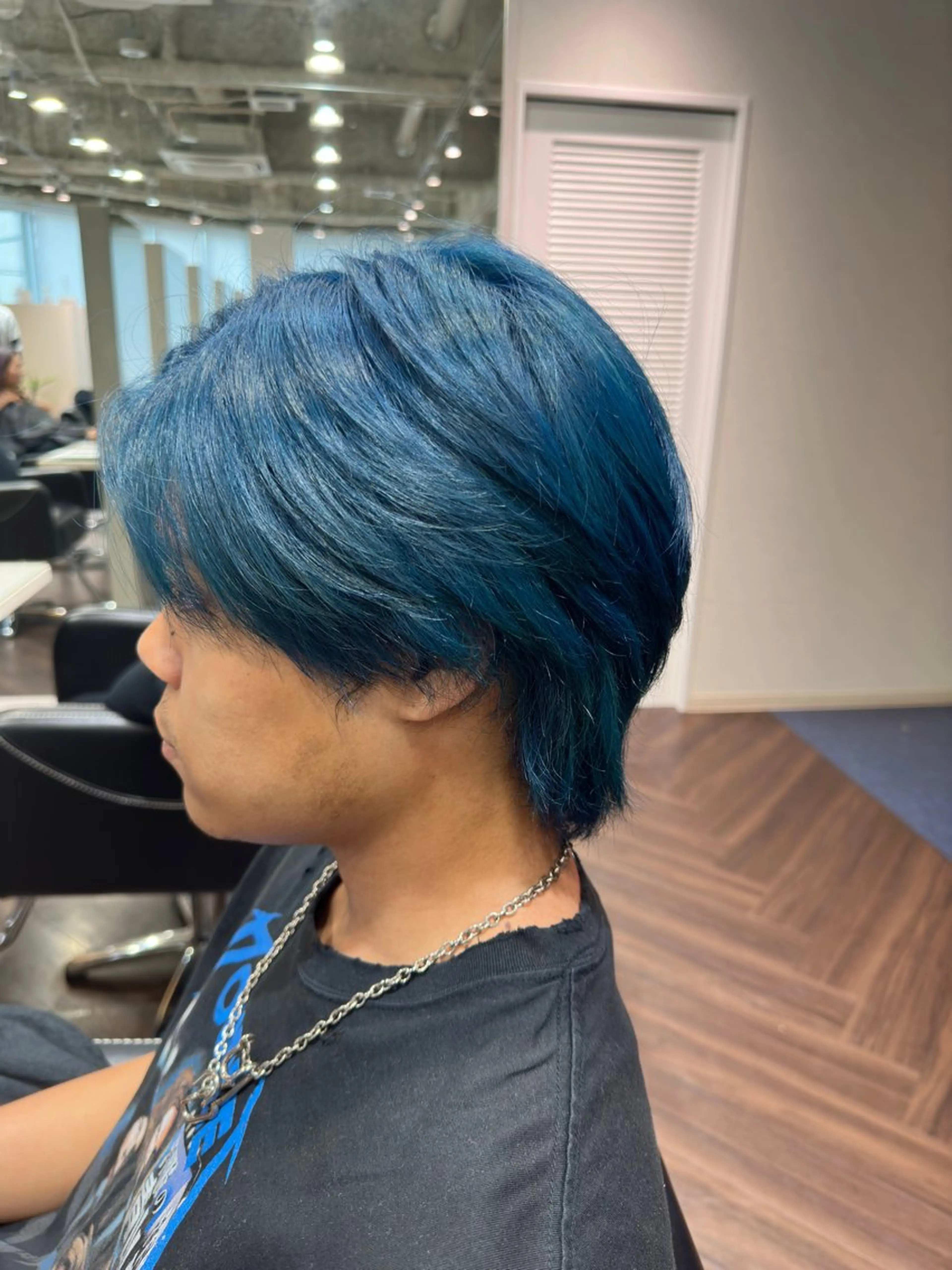 ショート カラー ブルーカラー 撮影モデル様募集✨ ケンジのヘアスタイル